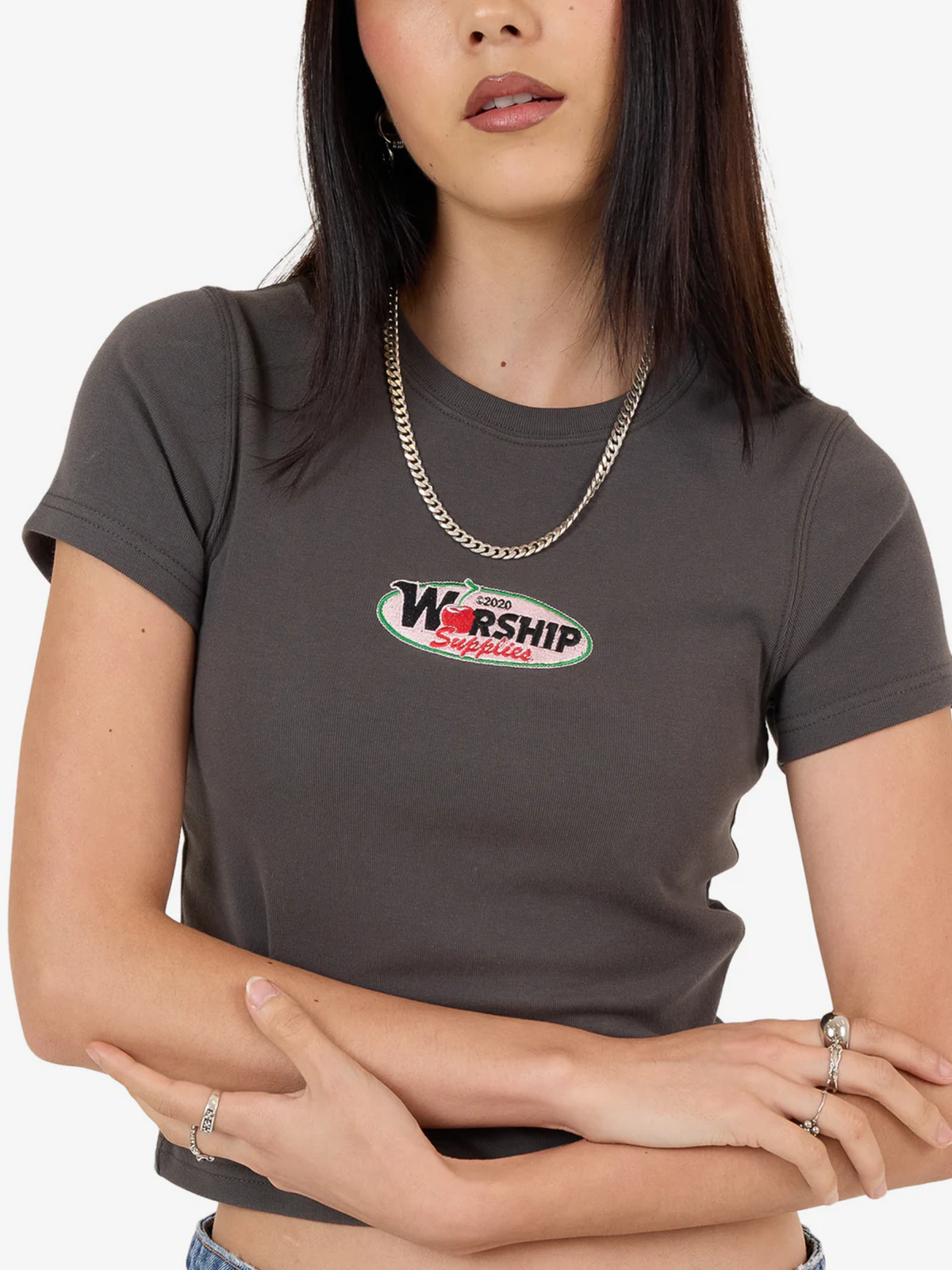 Worship Glazed and Confused Slim Fit Tee | Worn Black