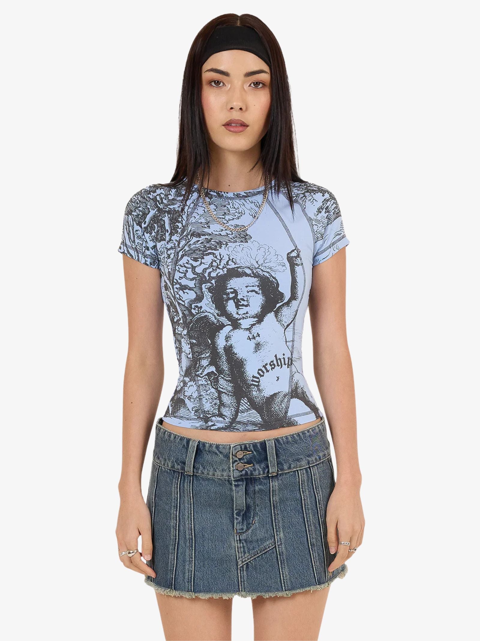 Not Your Angel Panelled Raglan Tee