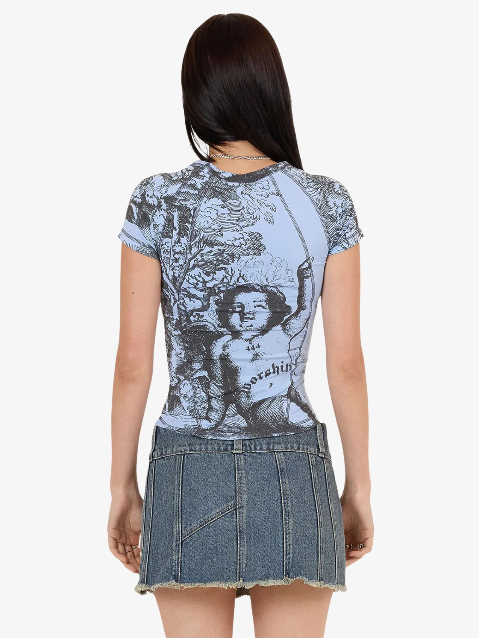 Not Your Angel Panelled Raglan Tee