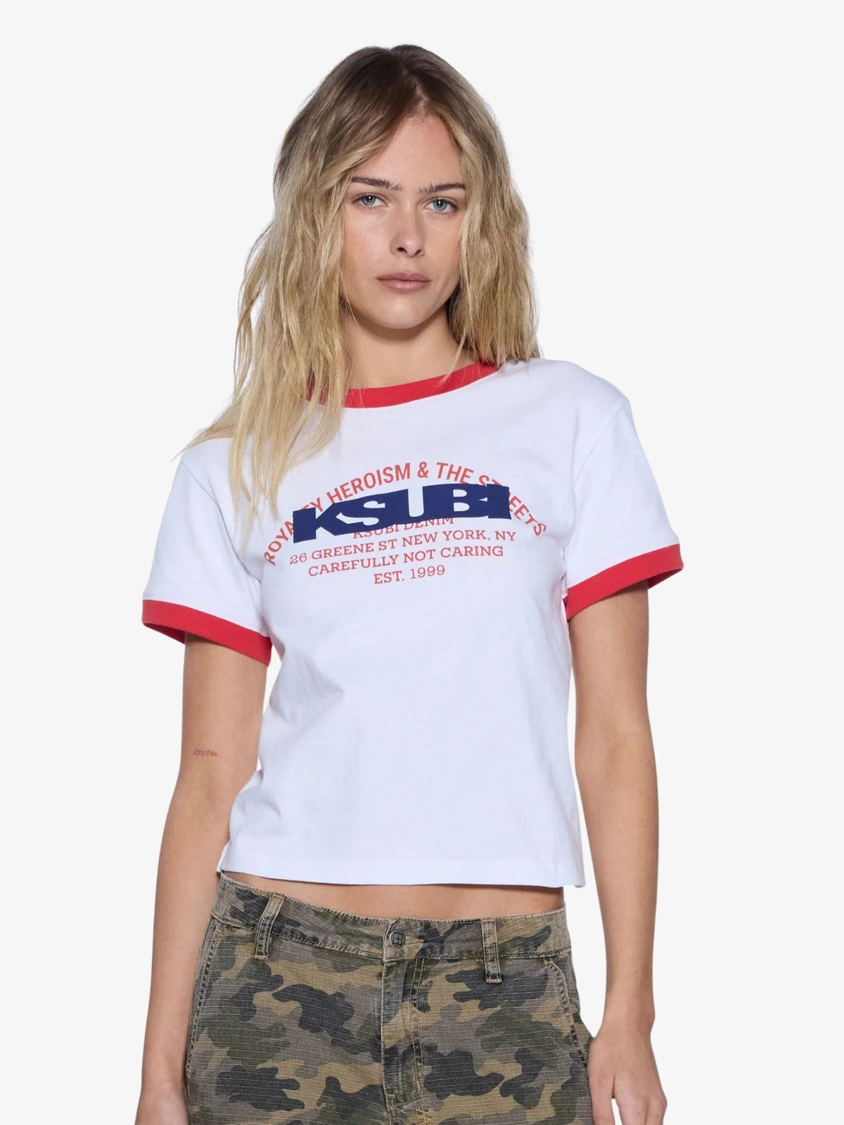 Ksubi Varsity Shrunken Short Sleeve Tee | White