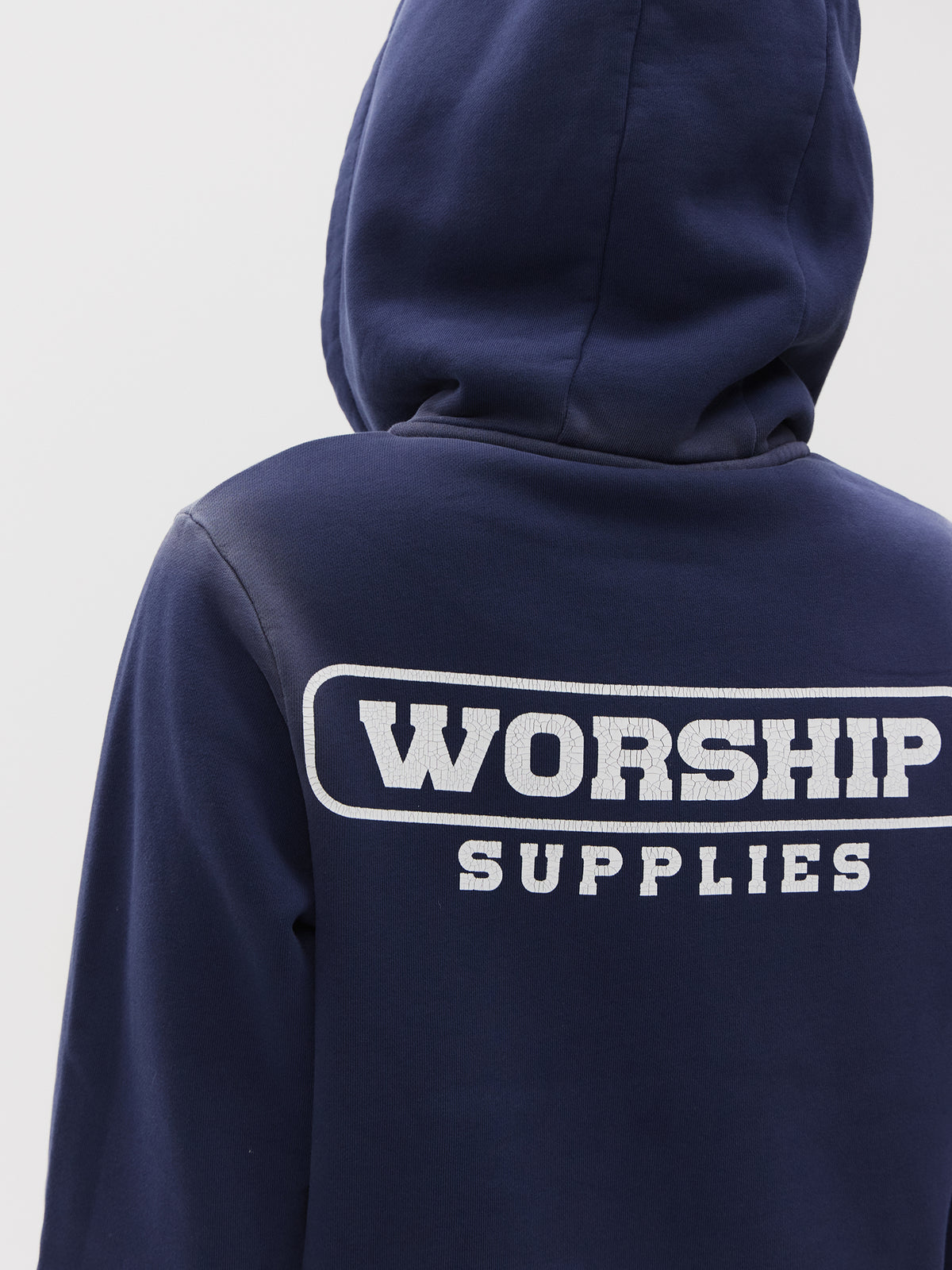 Worship Alt State Zip Through Crop Hood | Black Iris Fade