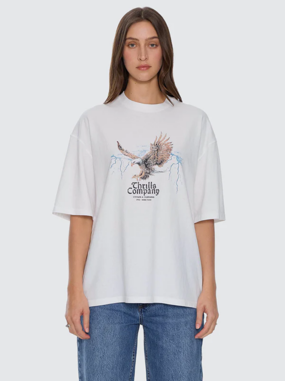 Thrills Women's Flight Risk Oversize Tee | DIRTY WHITE
