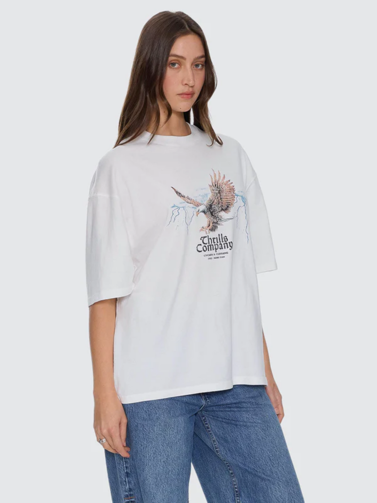 Thrills Women's Flight Risk Oversize Tee | DIRTY WHITE