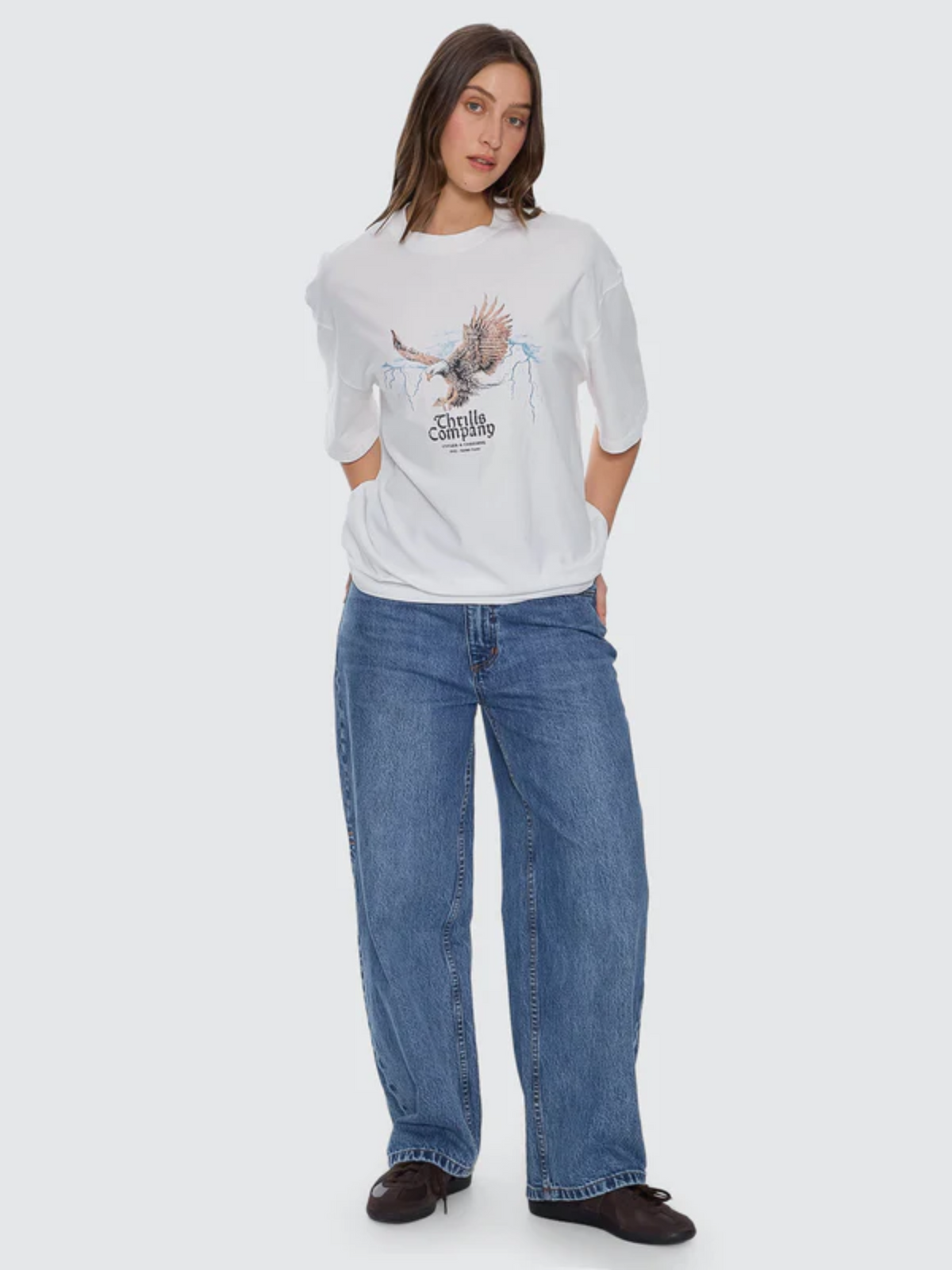 Thrills Women's Flight Risk Oversize Tee | DIRTY WHITE