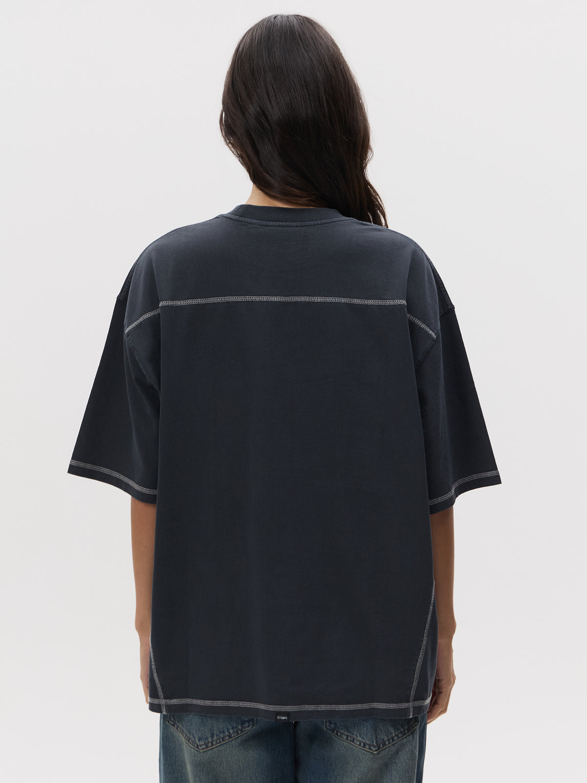 Thrills Compact Oversize Panel Tee | EBONY