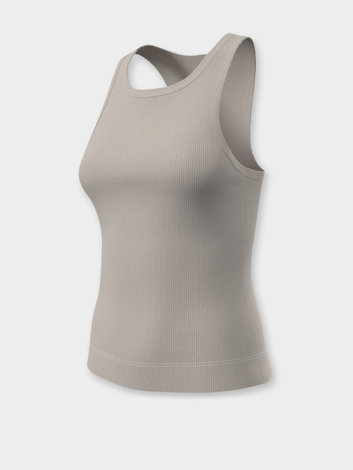 New Balance Linear Heritage Rib Knit Racer Tank | Moonrock