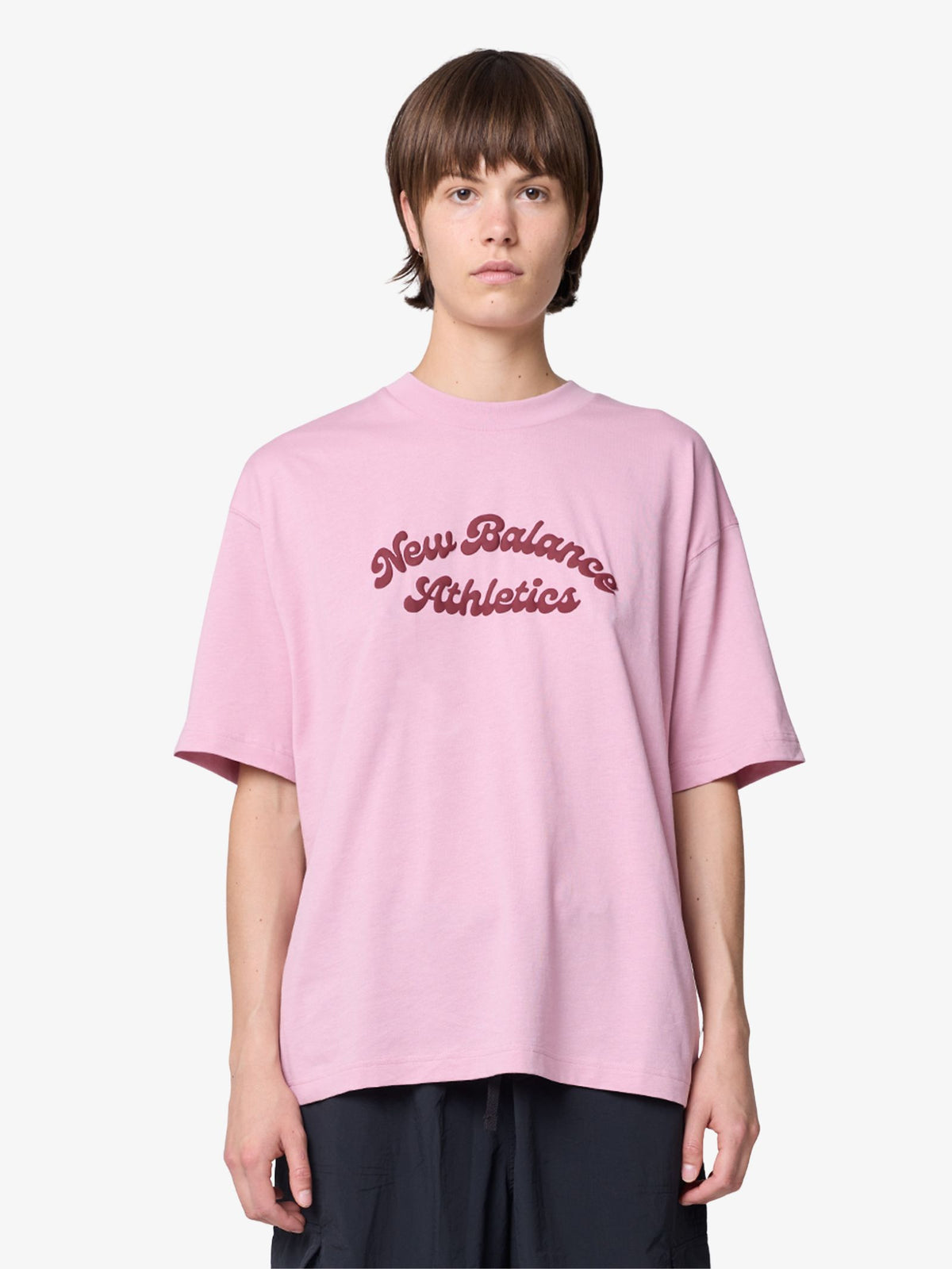 New Balance Linear Heritage Oversized T-Shirt | Pink Taffy