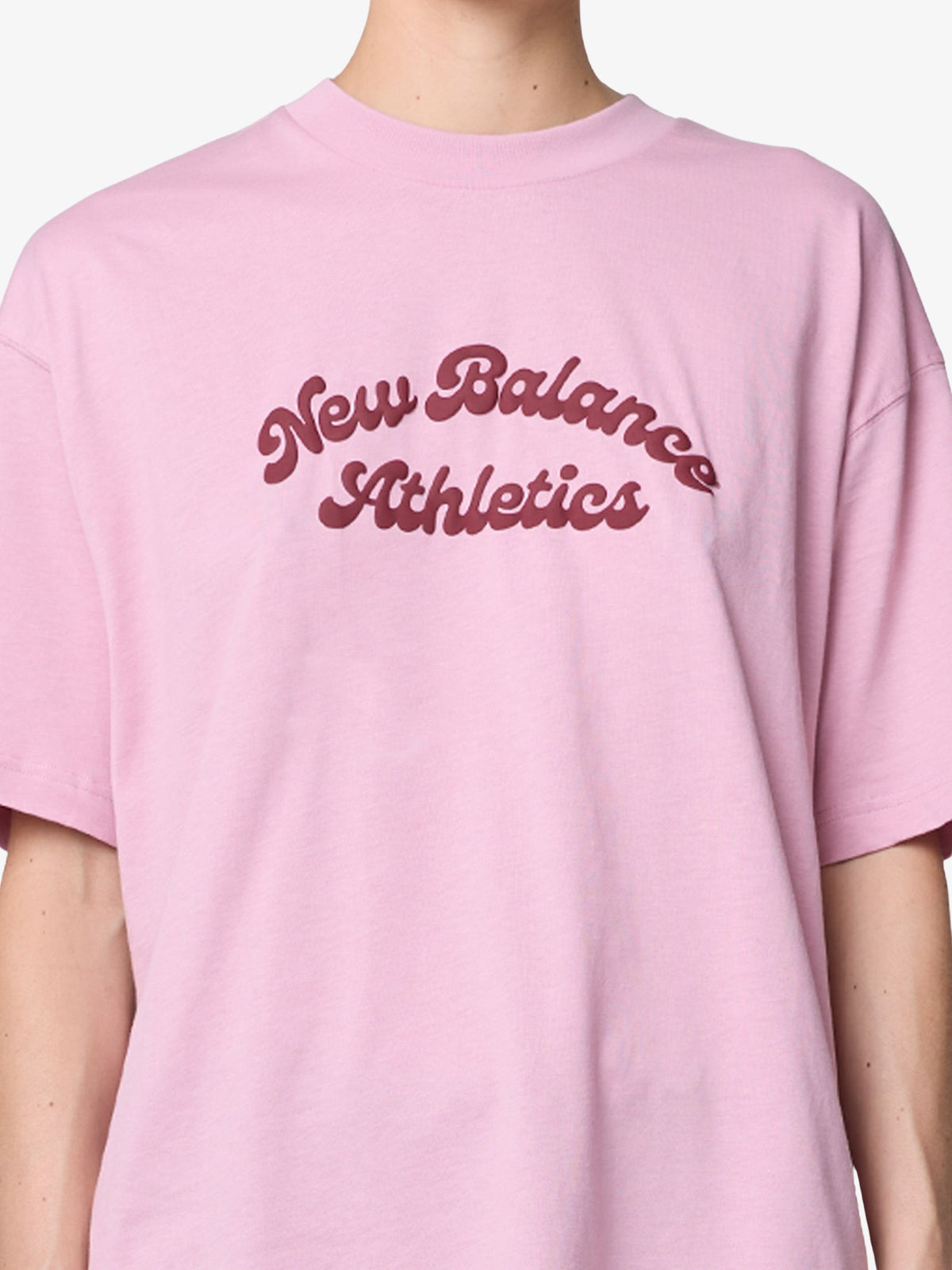 New Balance Linear Heritage Oversized T-Shirt | Pink Taffy