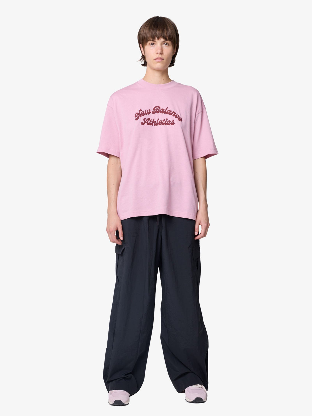 New Balance Linear Heritage Oversized T-Shirt | Pink Taffy