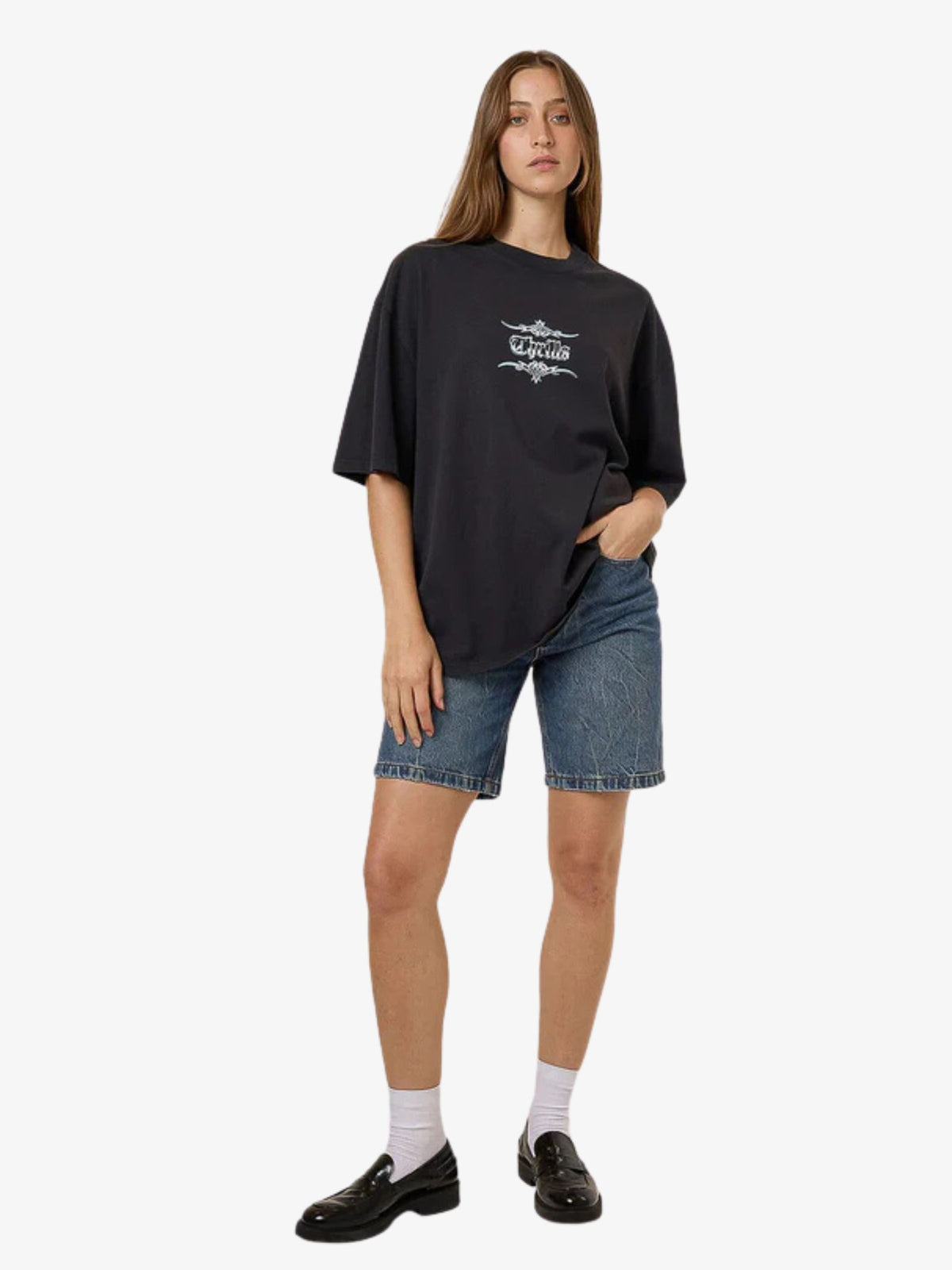 Thrills Metal And Mayhem Oversized Tee | WASHED BLACK