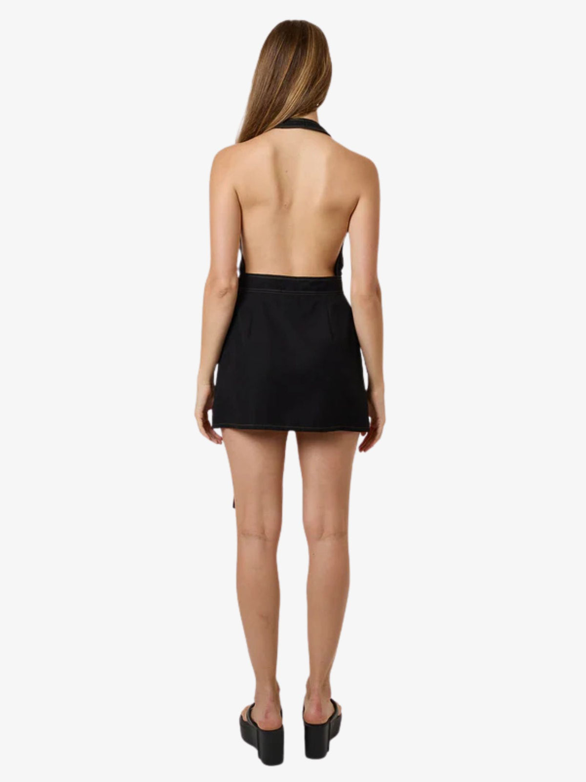 Thrills Skye Halter Mini Dress | BLACK