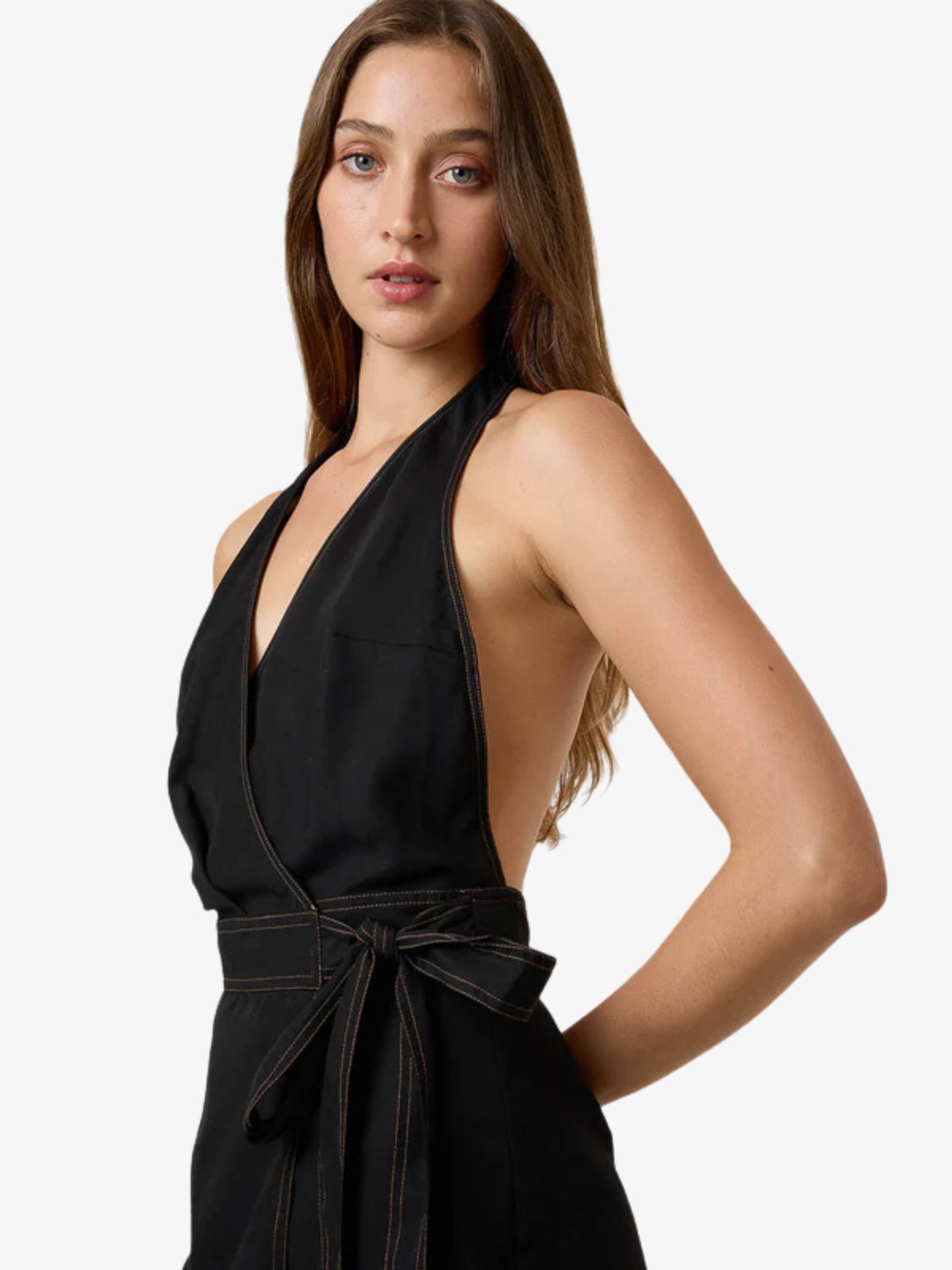 Thrills Skye Halter Mini Dress | BLACK