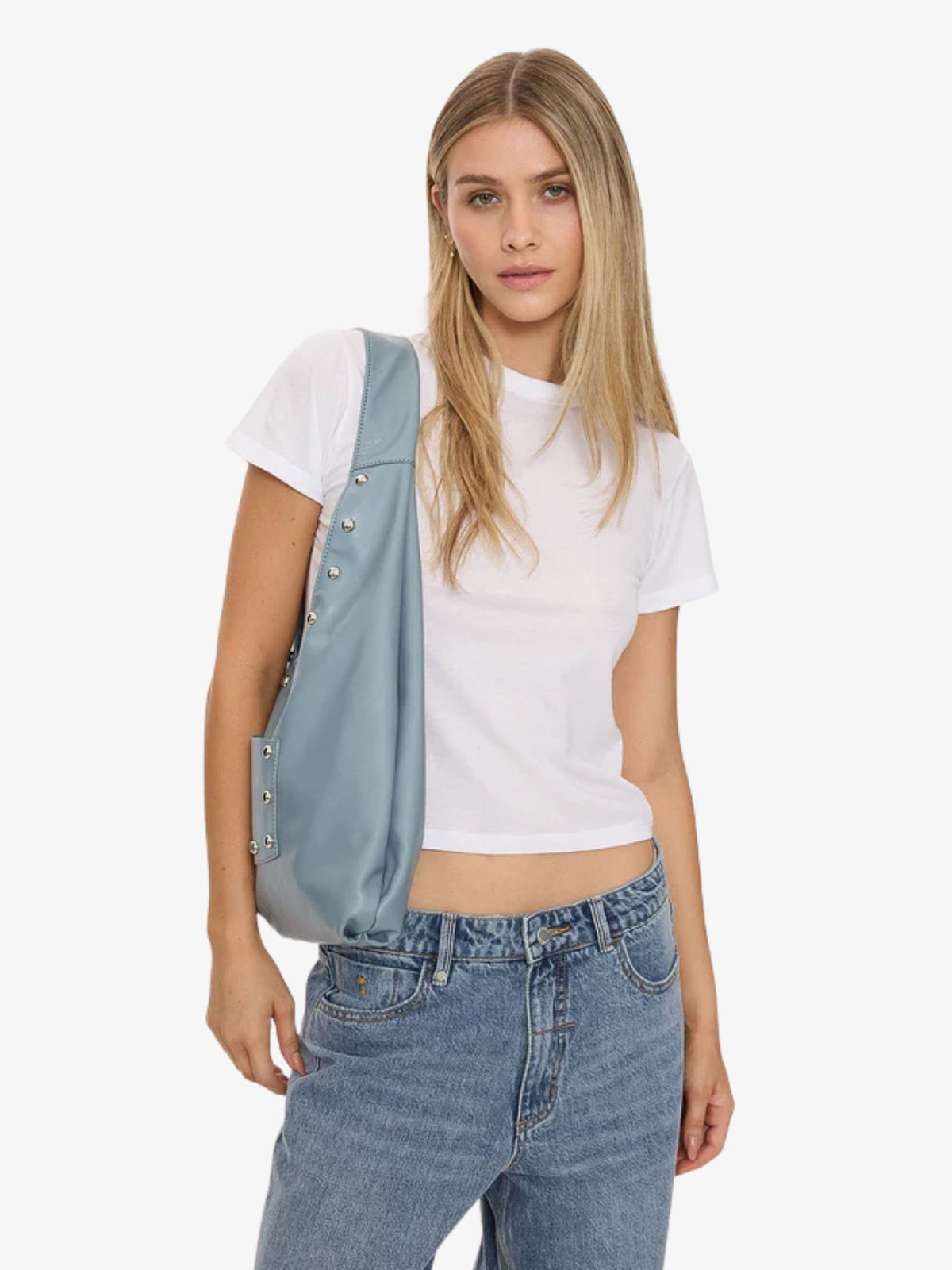 Thrills Wish Me Luck Studded Shoulder Bag | Dark Grey Blue