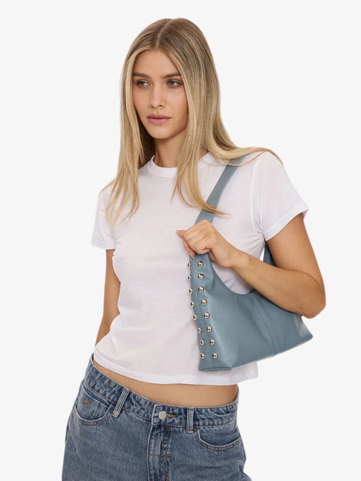 Thrills Wild Side Studded Mini Shoulder Bag | Dark Grey Blue