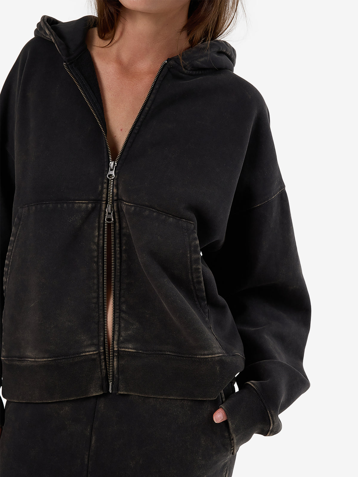 Thrills Dissolve Zip Hood Fleece | Soot