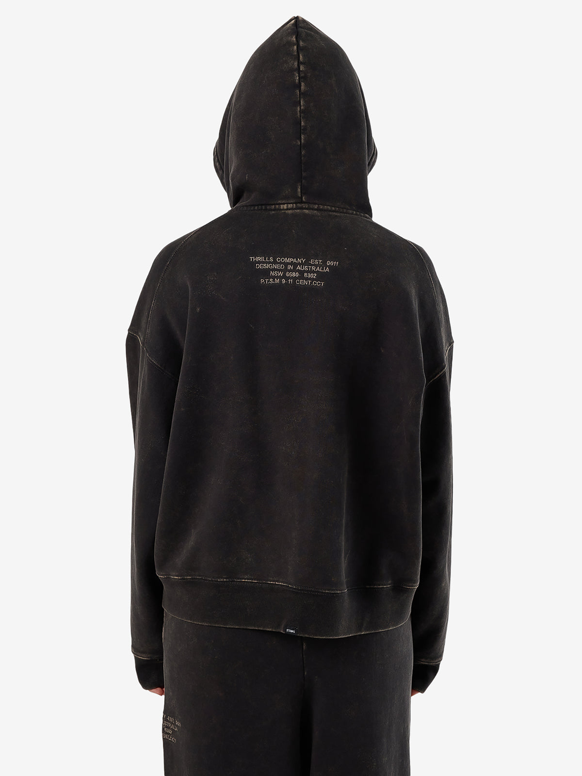 Thrills Dissolve Zip Hood Fleece | Soot