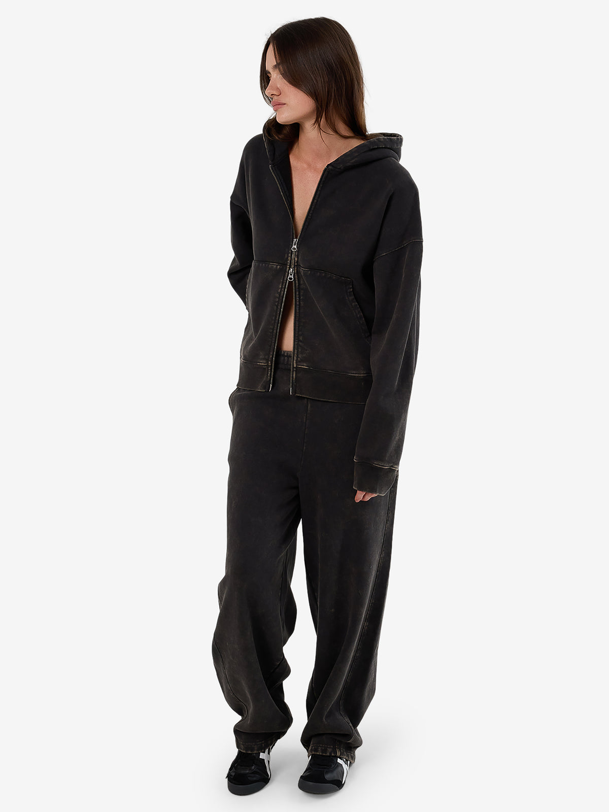 Thrills Dissolve Zip Hood Fleece | Soot