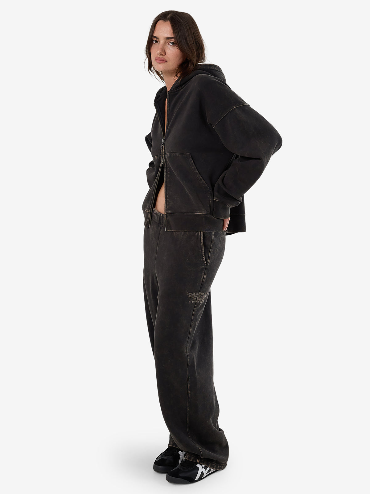 Thrills Dissolve Zip Hood Fleece | Soot