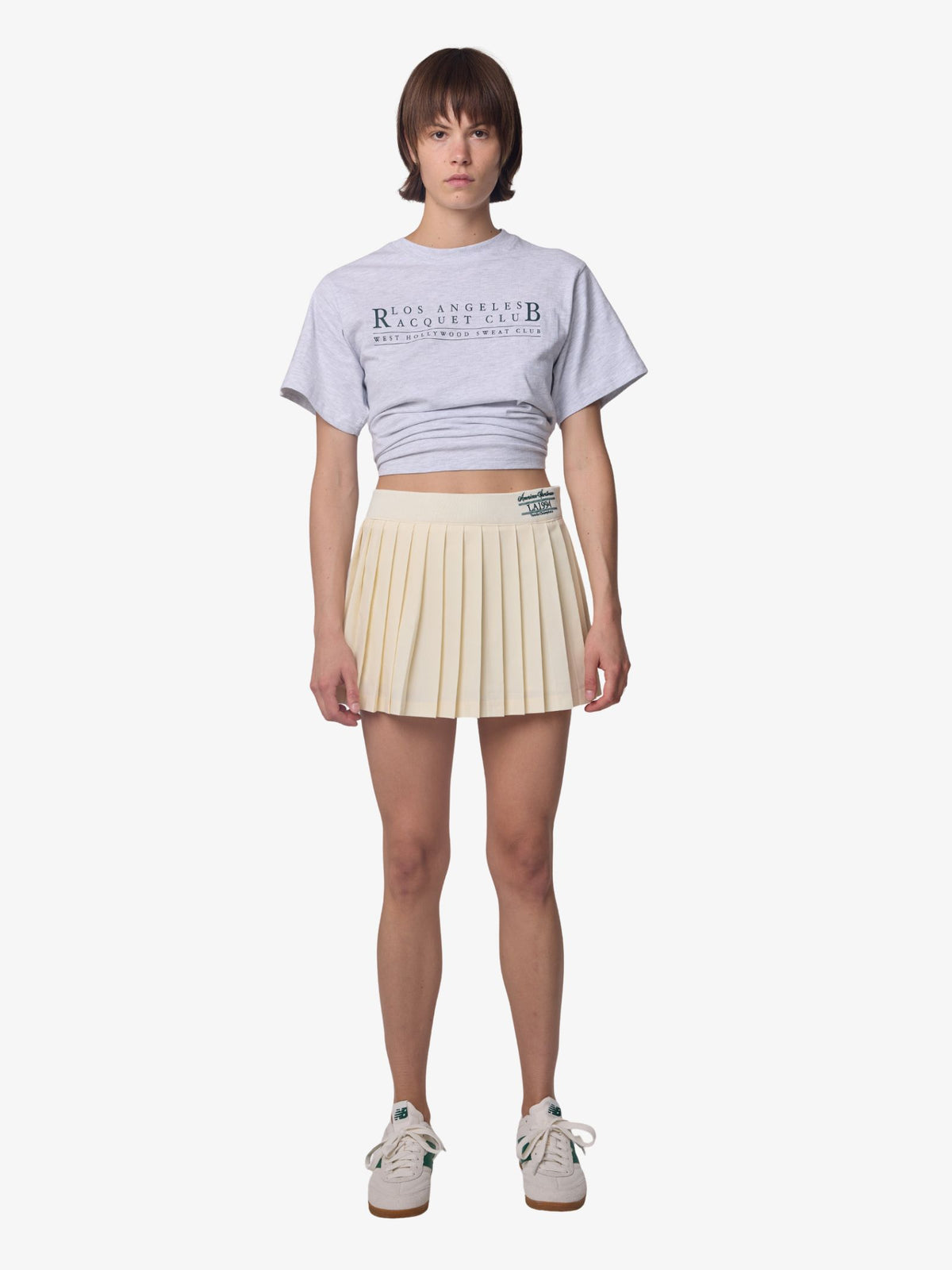 West Hollywood Sweat Club American Sportswear Pleated Skirt | CREAM