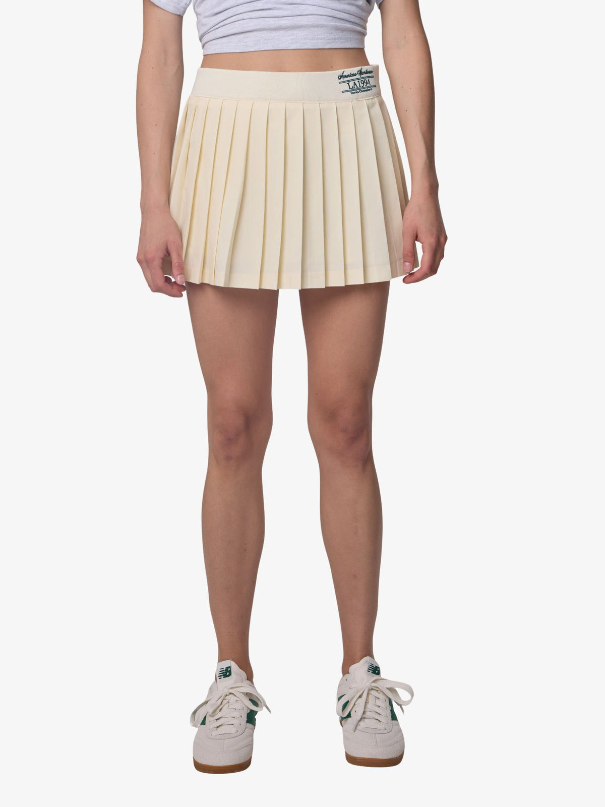 West Hollywood Sweat Club American Sportswear Pleated Skirt | CREAM
