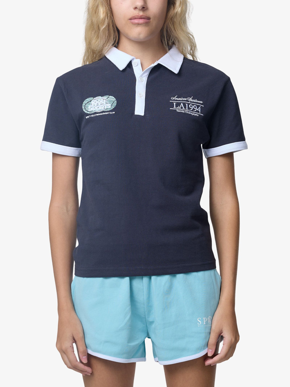 West Hollywood Sweat Club American Sportswear Polo Shirt | NAVY/WHITE
