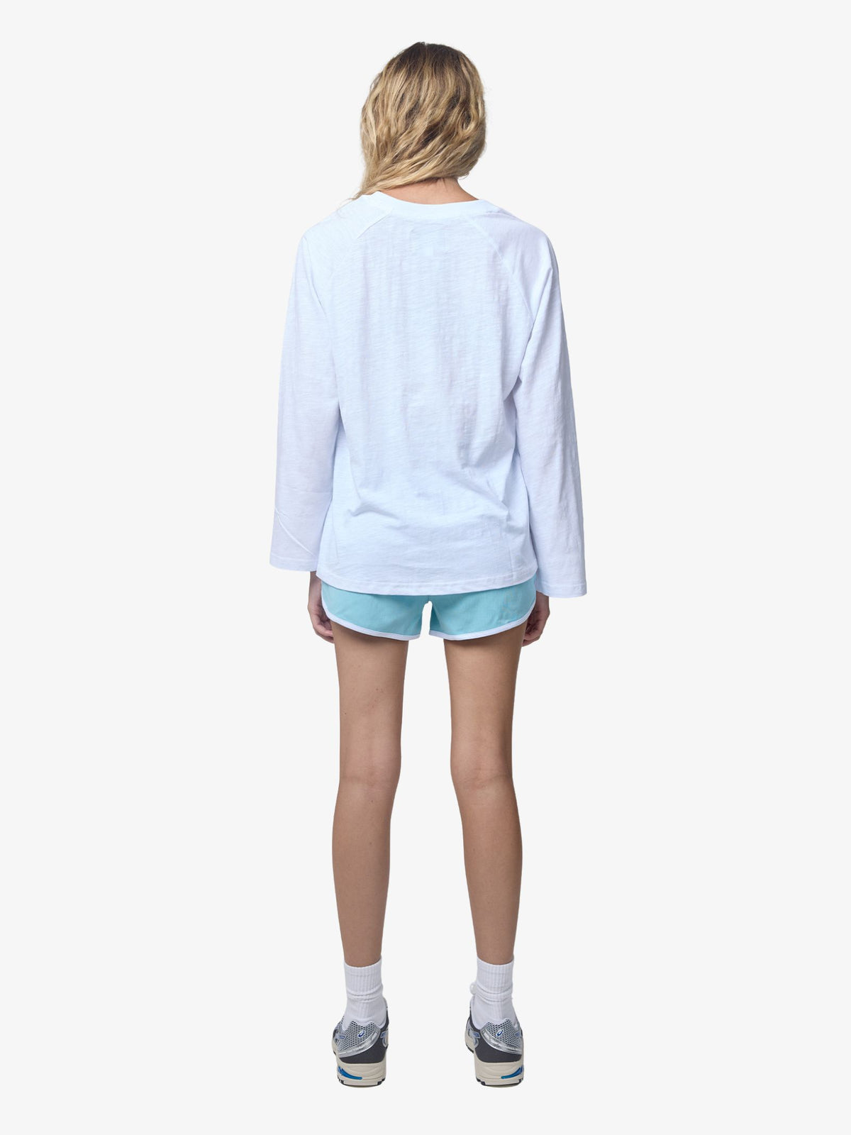 West Hollywood Sweat Club Sport Oversized Raglan Long Sleeve Tee | WHITE