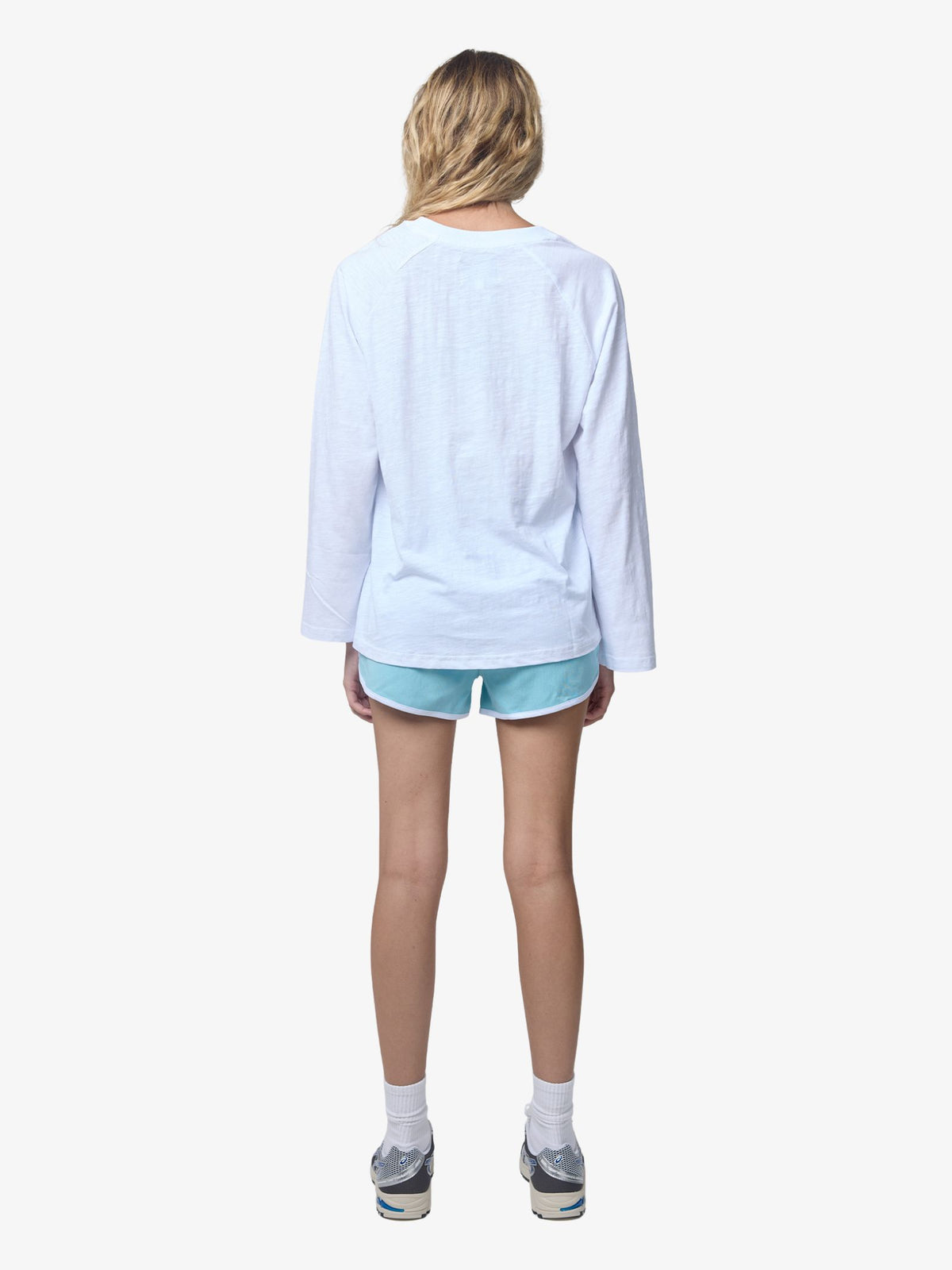 West Hollywood Sweat Club Sport Scalloped Sweatshorts | MID BLUE/WHITE