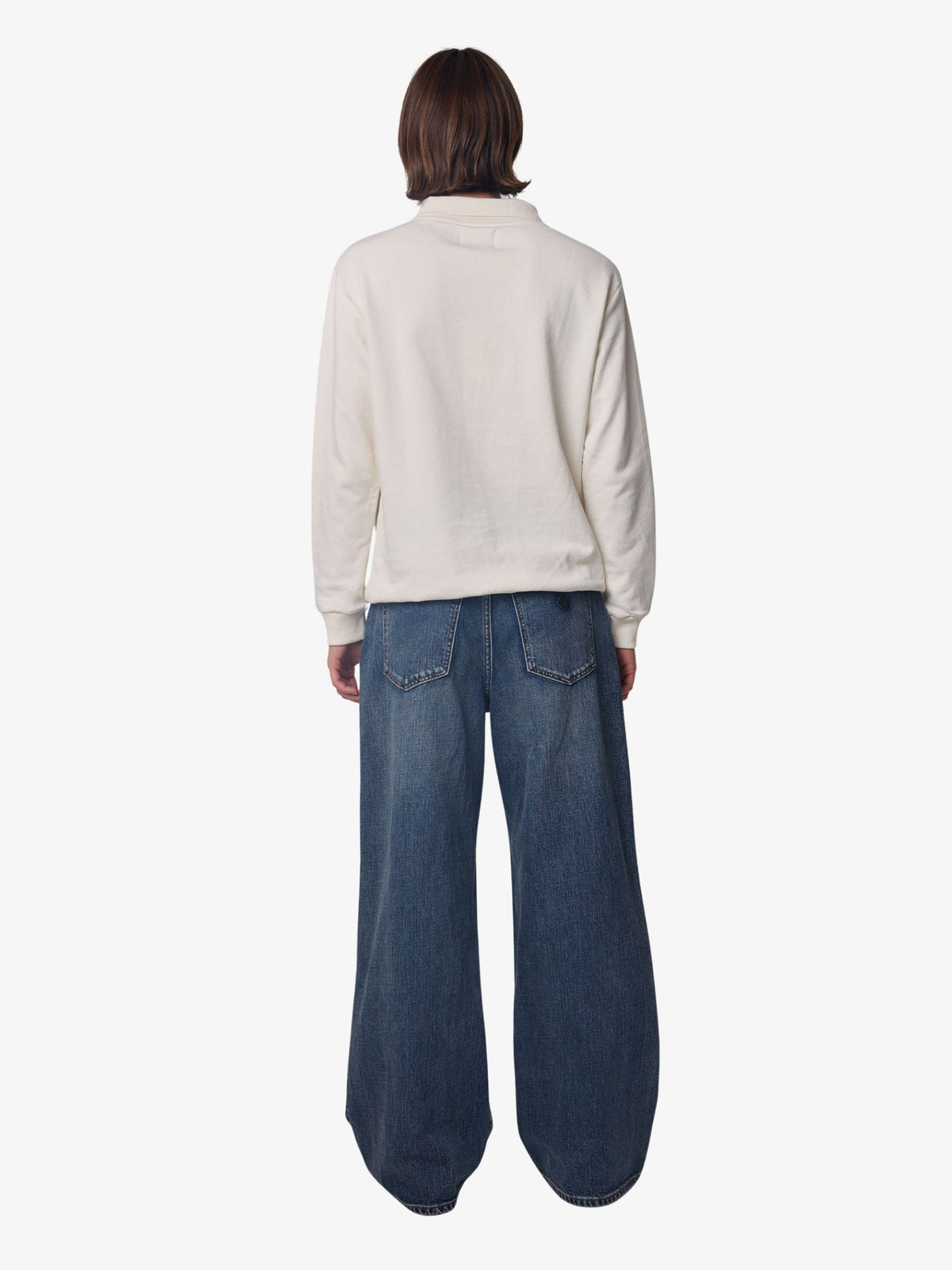 West Hollywood Sweat Club American Sportswear Long Sleeve Polo | CREAM