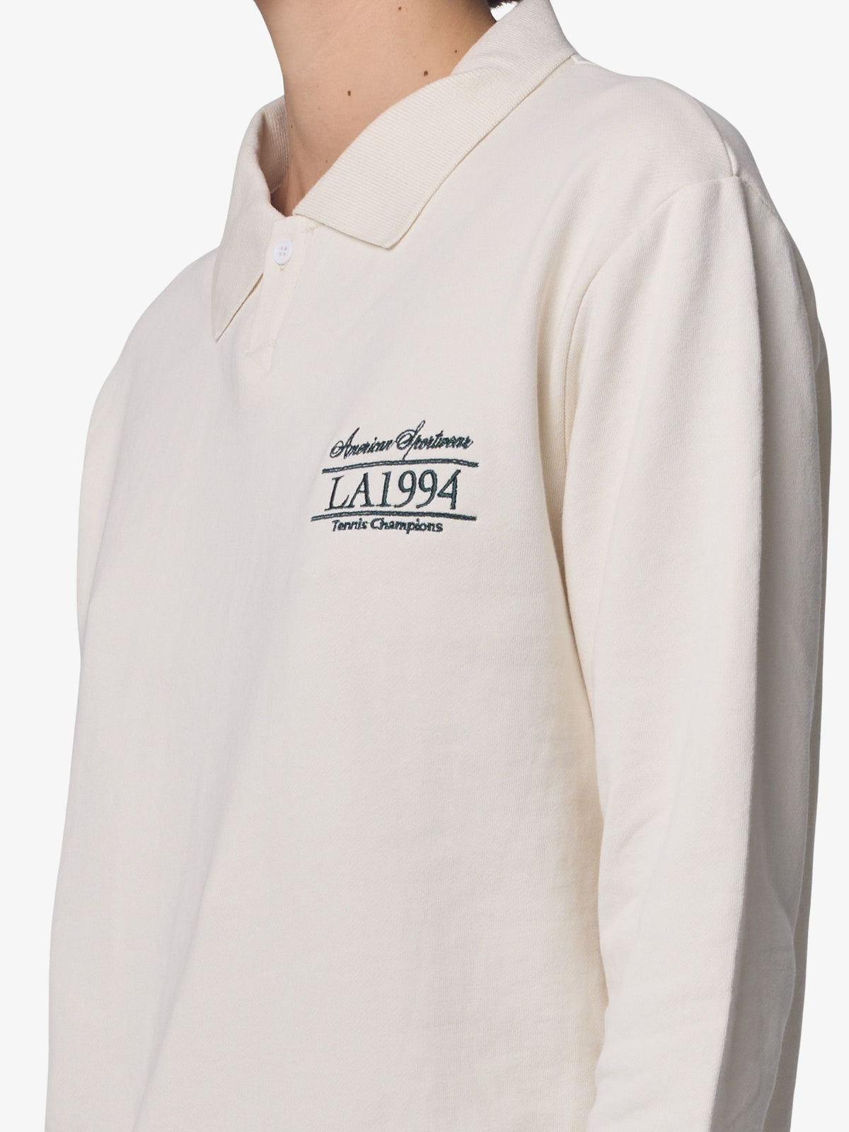 West Hollywood Sweat Club American Sportswear Long Sleeve Polo | CREAM