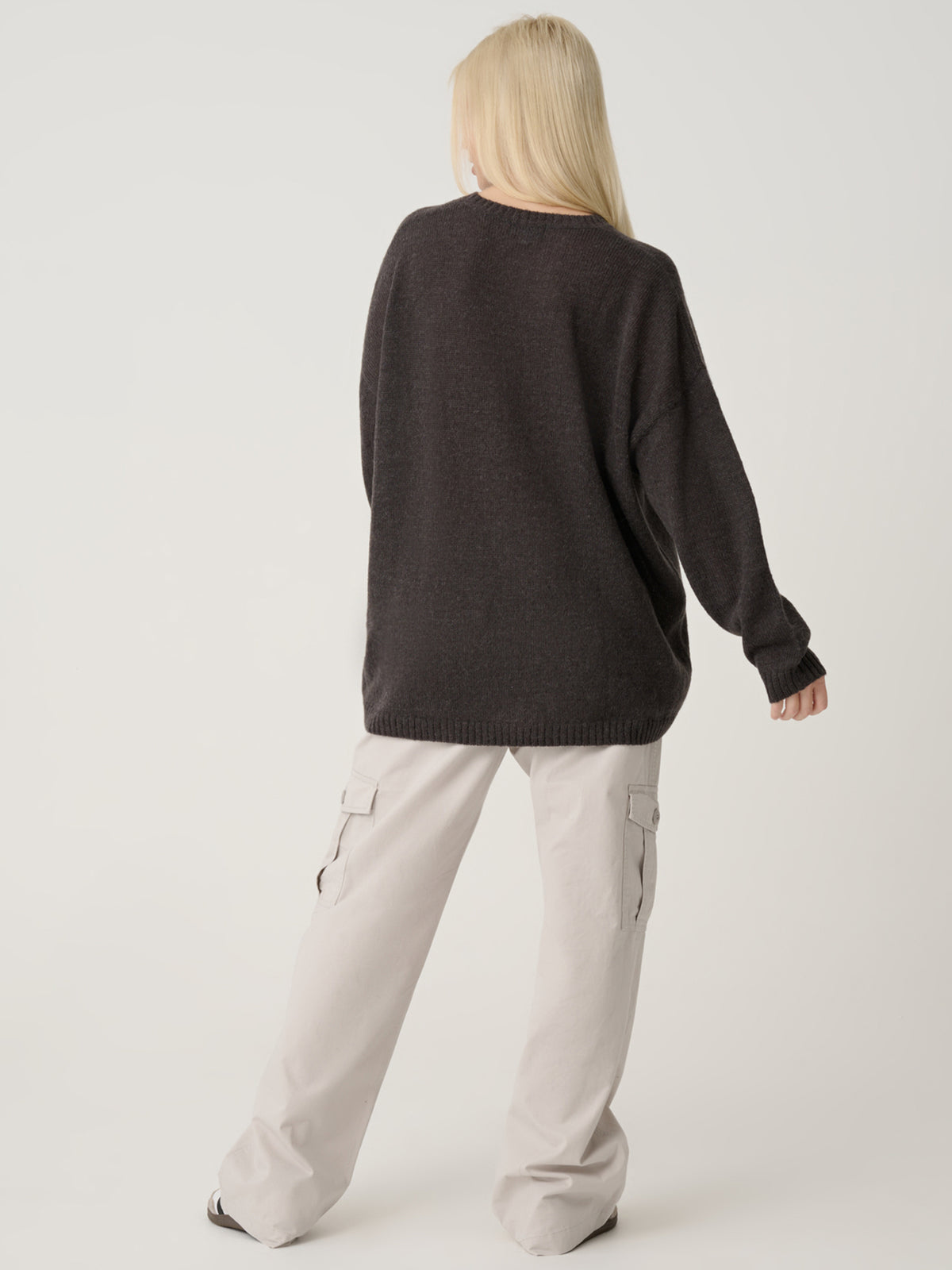 Xgirl Tribal Butterfly Oversize Knit | Grey Marle