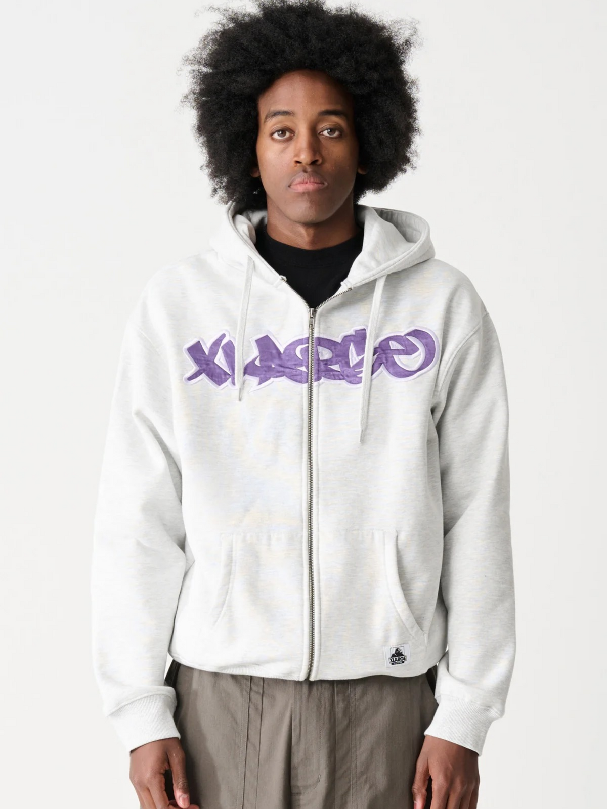 Xlarge Mark Zip Thru Hood | Snow Marle