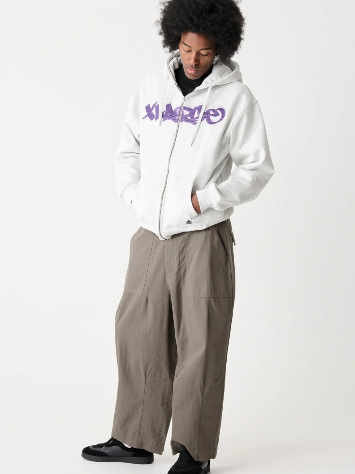Xlarge Mark Zip Thru Hood | Snow Marle