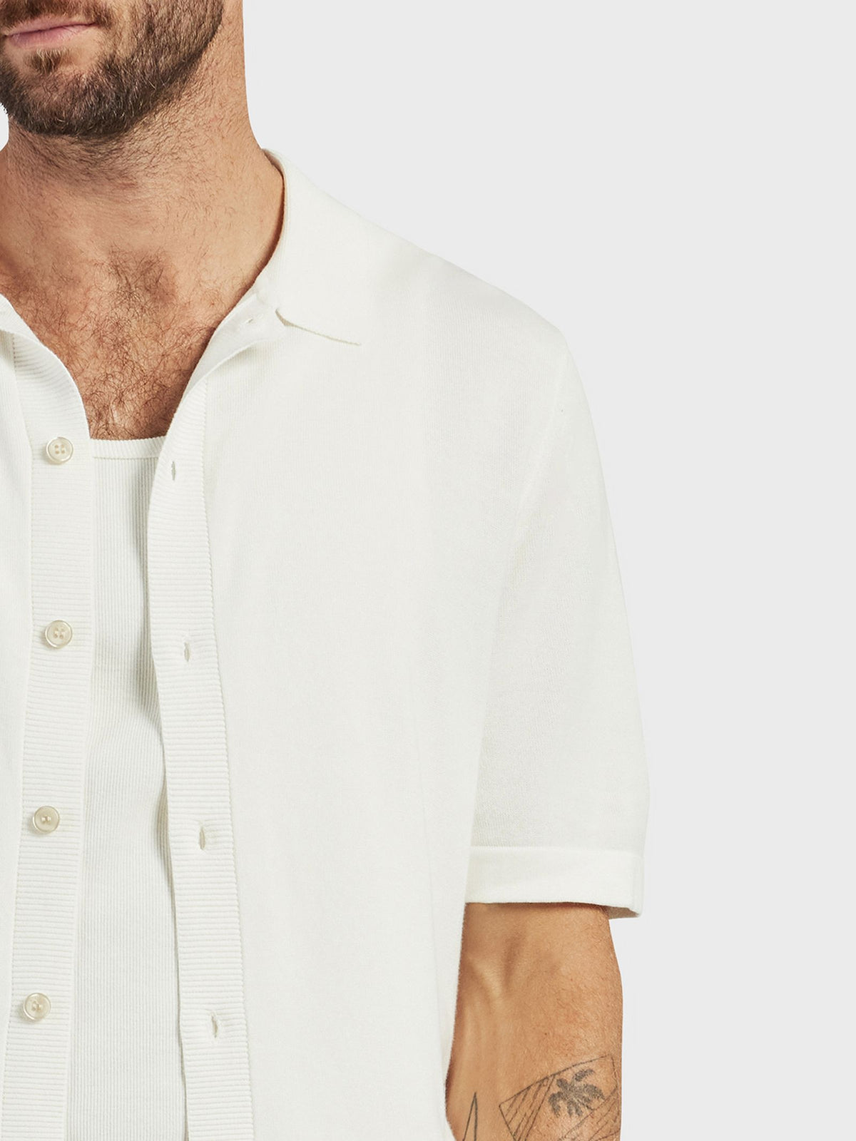 Academy Brand Jackson Rib Knit Polo | Winter White