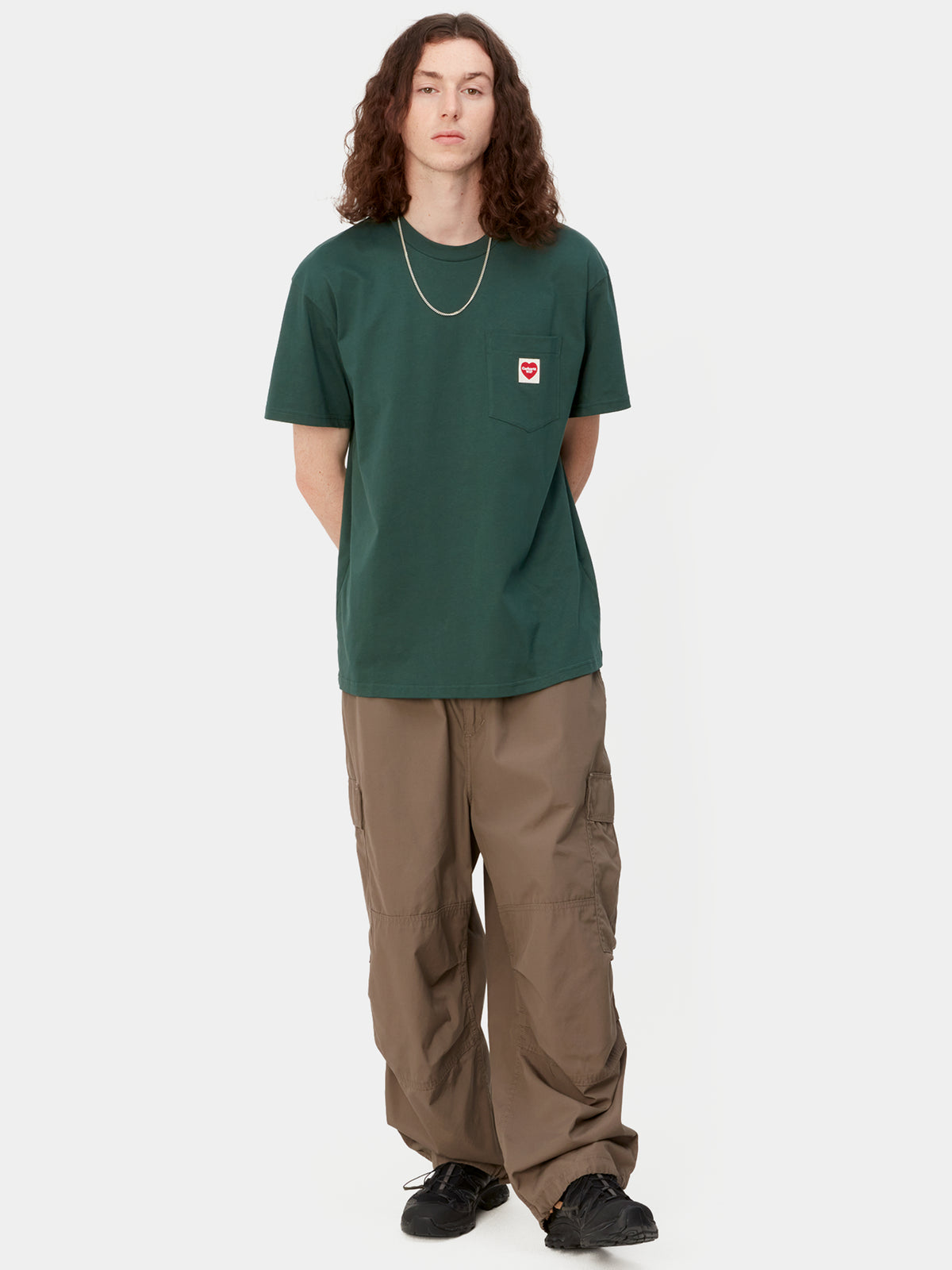 Short Sleeve Heart Pocket T-Shirt in Discovery Green