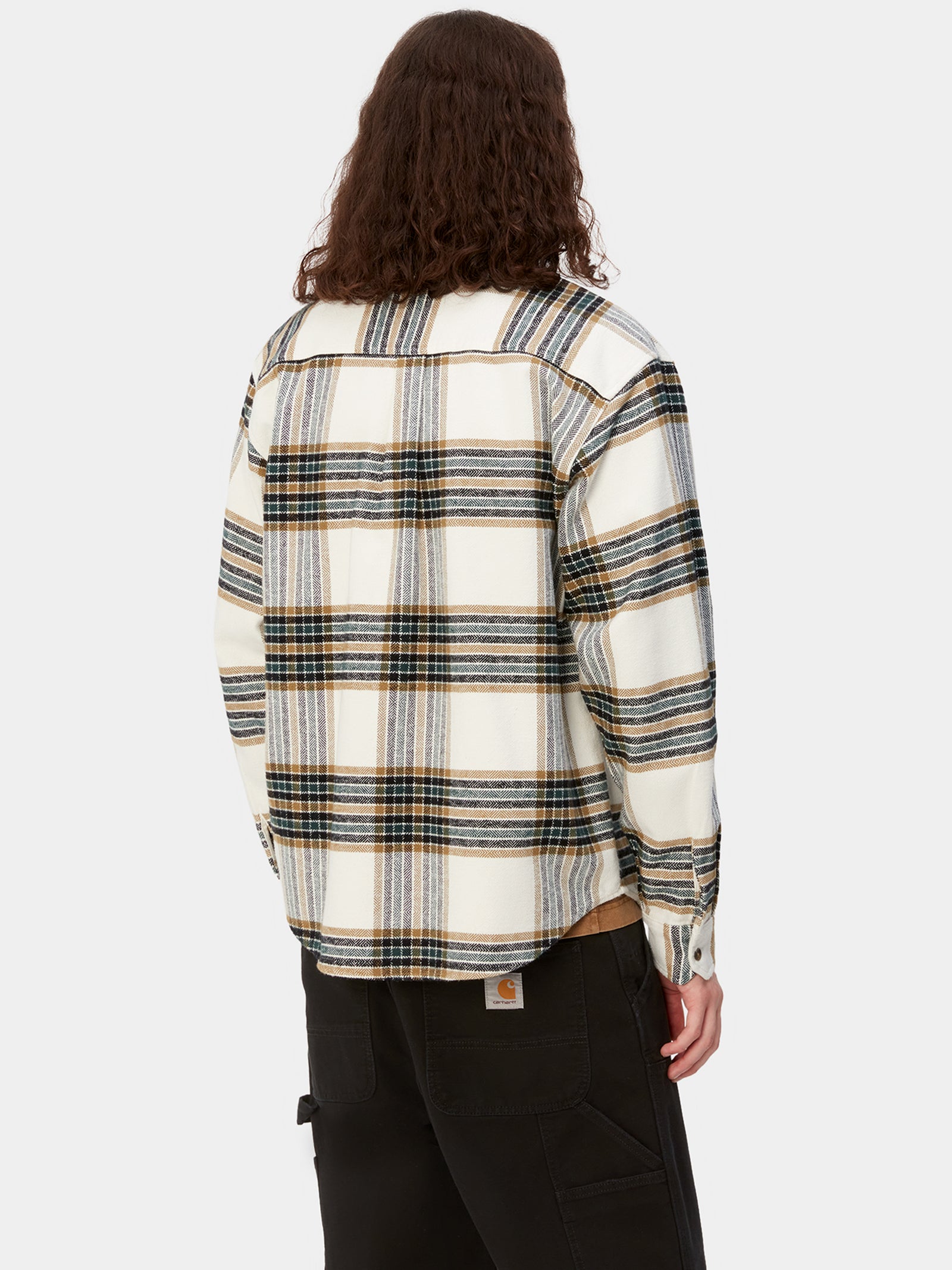 Long Sleeve Hawkins Check Shirt in Larch & Wax White
