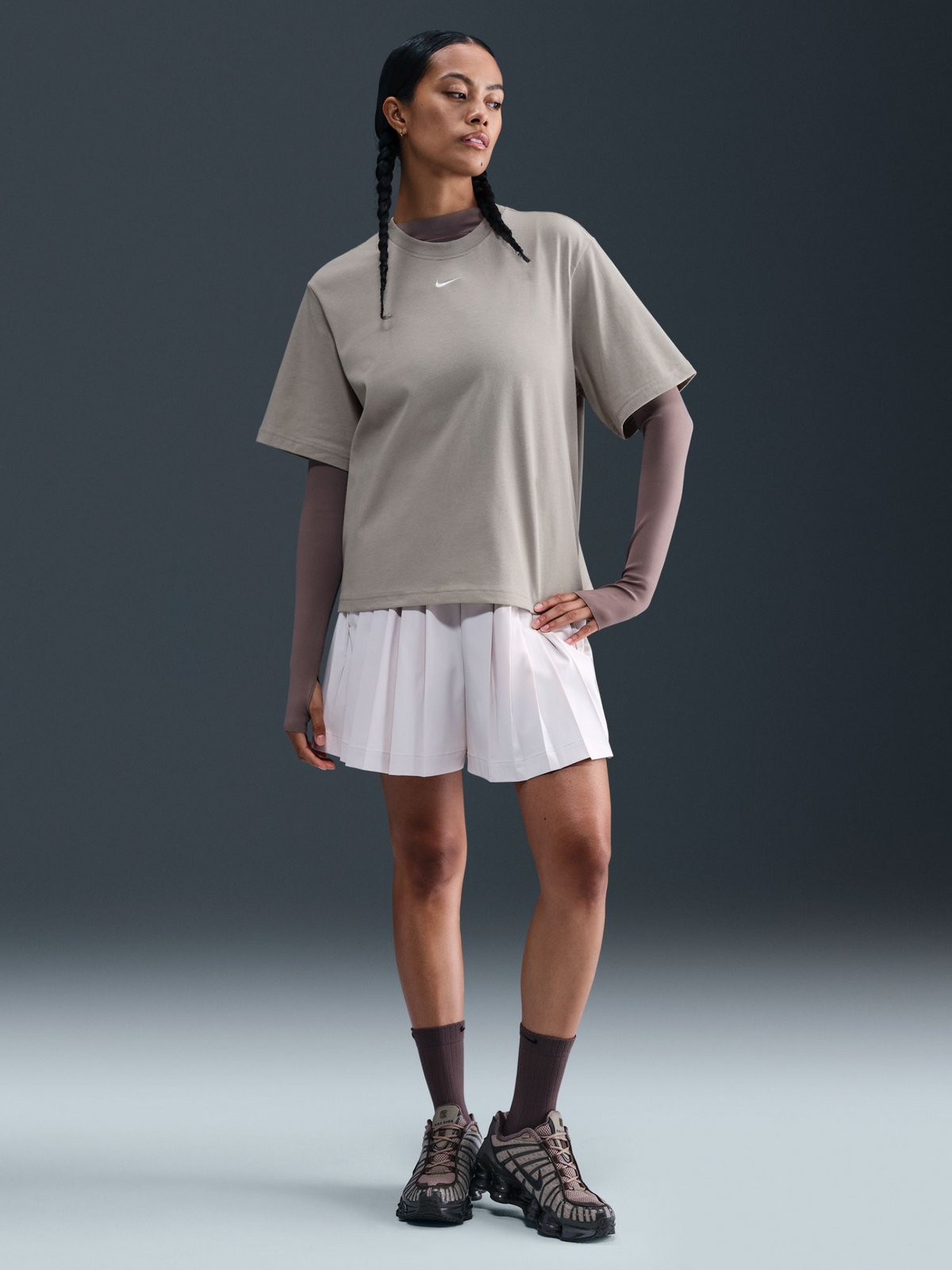 nike grey t shirt women's