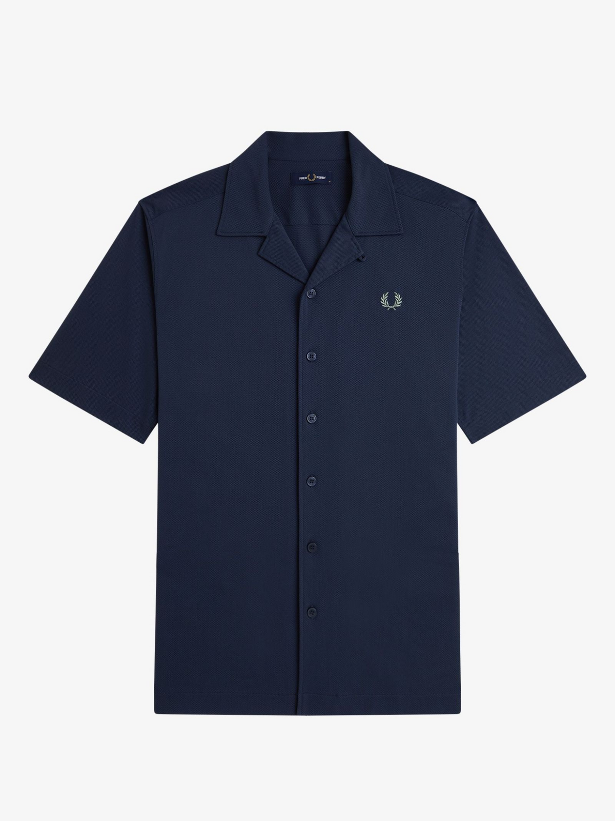 Fred Perry Compress Mesh Revere Collar Shirt | Dark Airforce