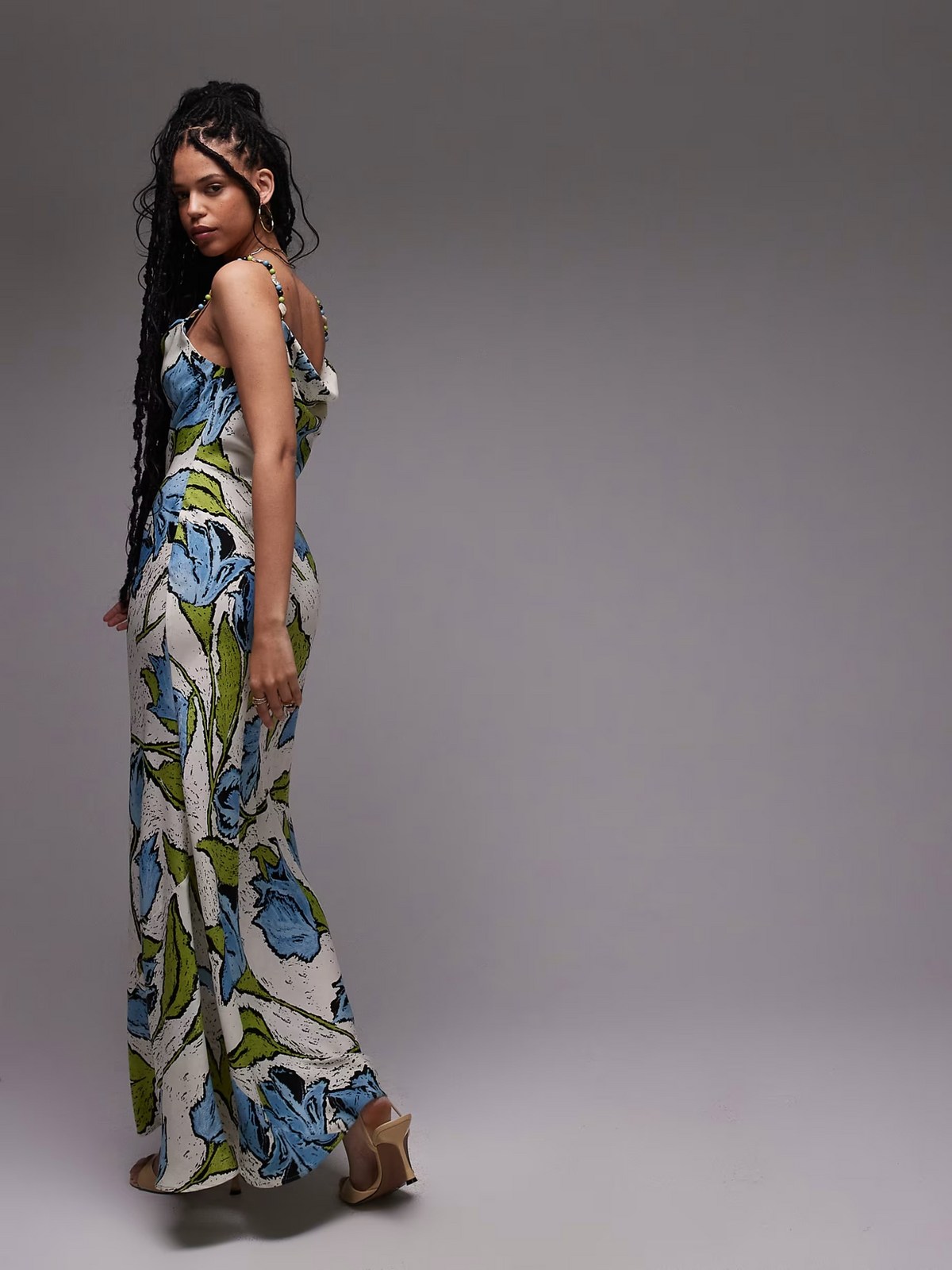 Topshop Cowl Neck Midi Slip Dress | Multi