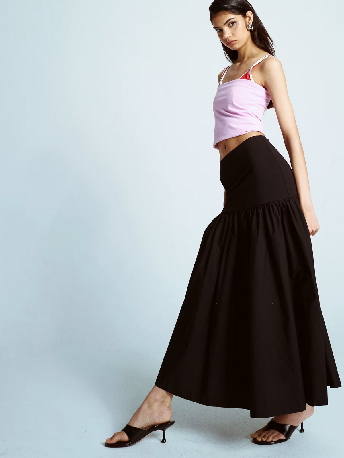 Topshop Poplin Full Skirt | Black