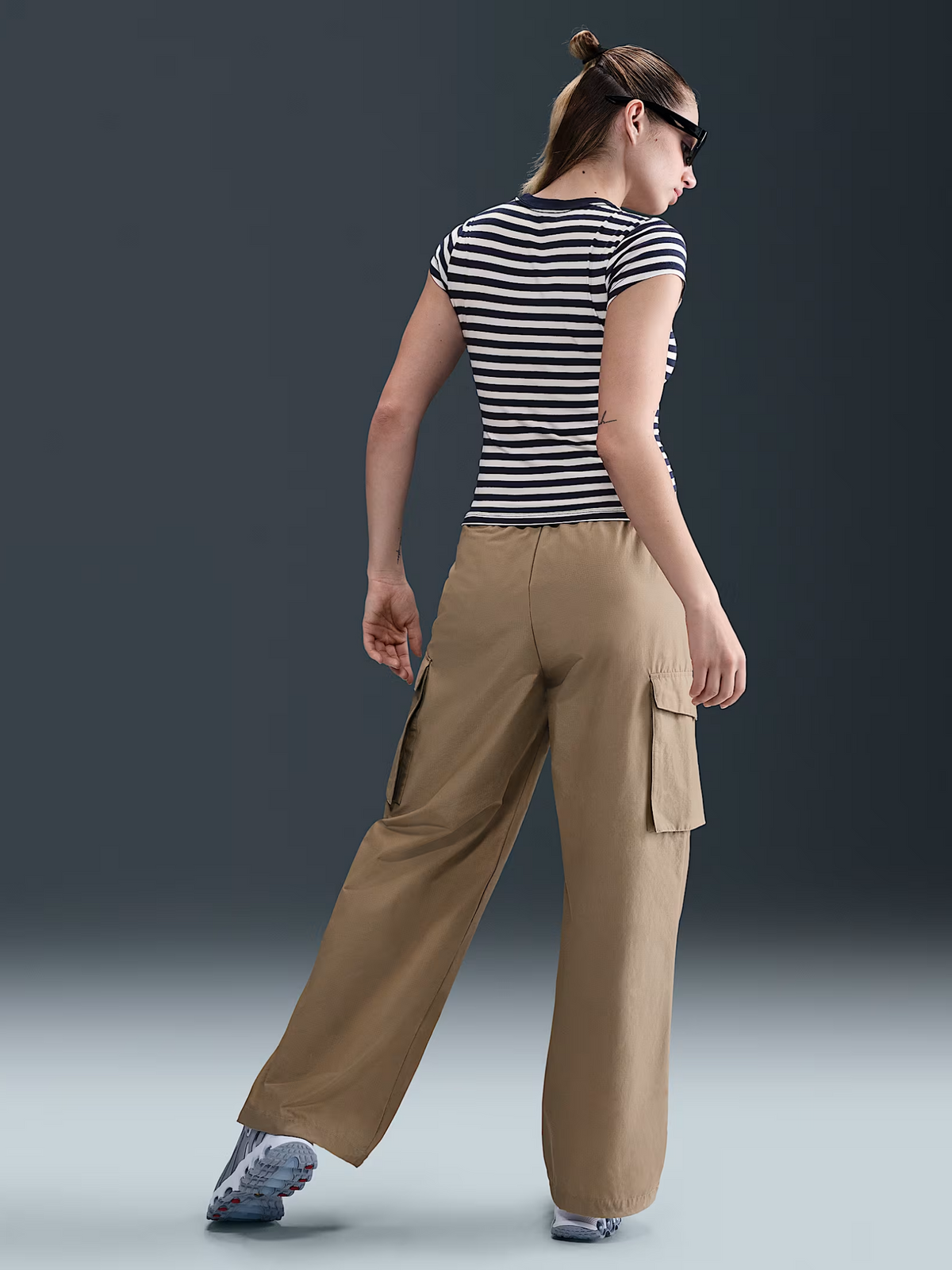 Nike Tight Striped T-Shirt | Midnight Navy/Sail