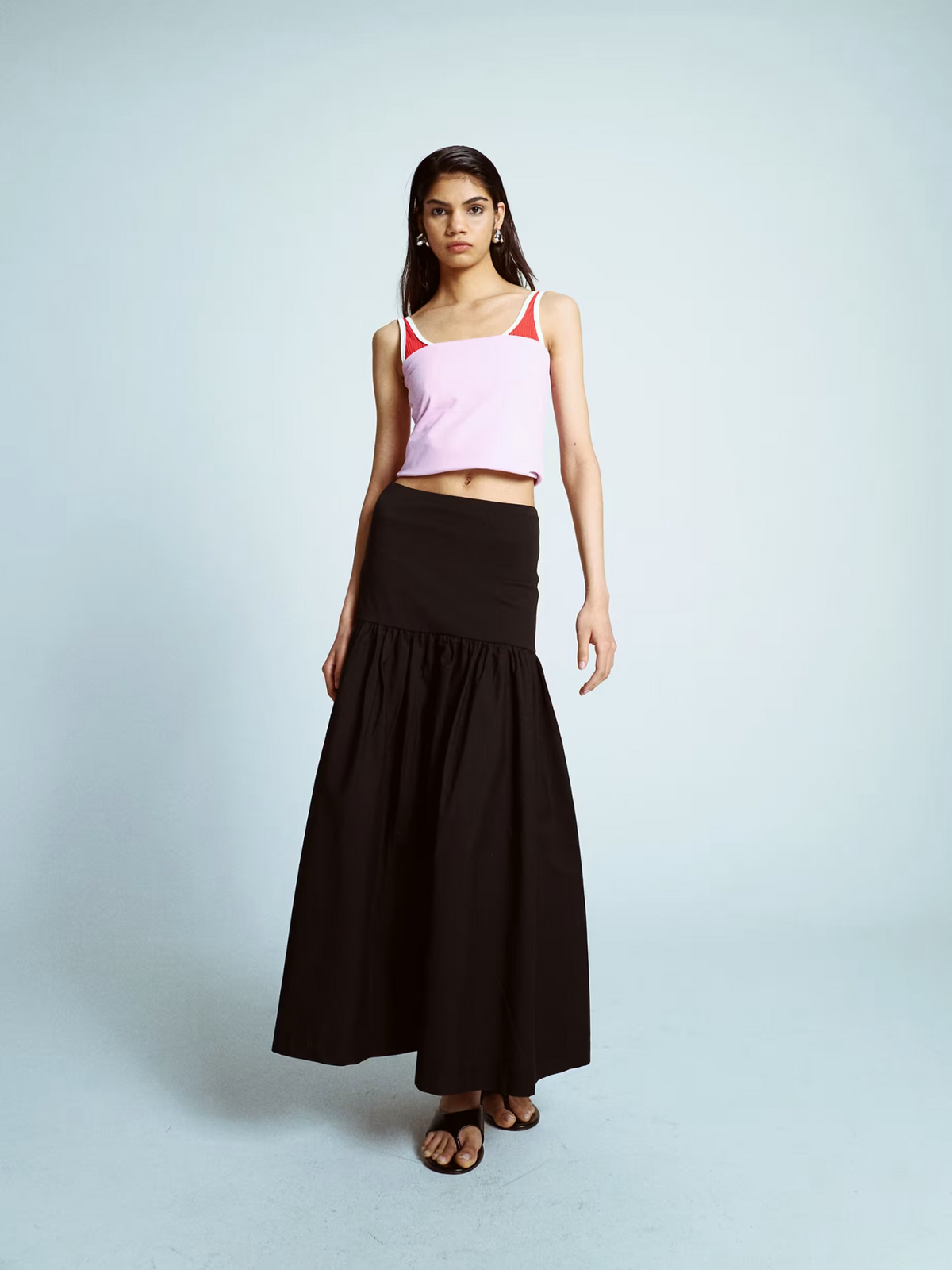 Topshop Poplin Full Skirt | Black