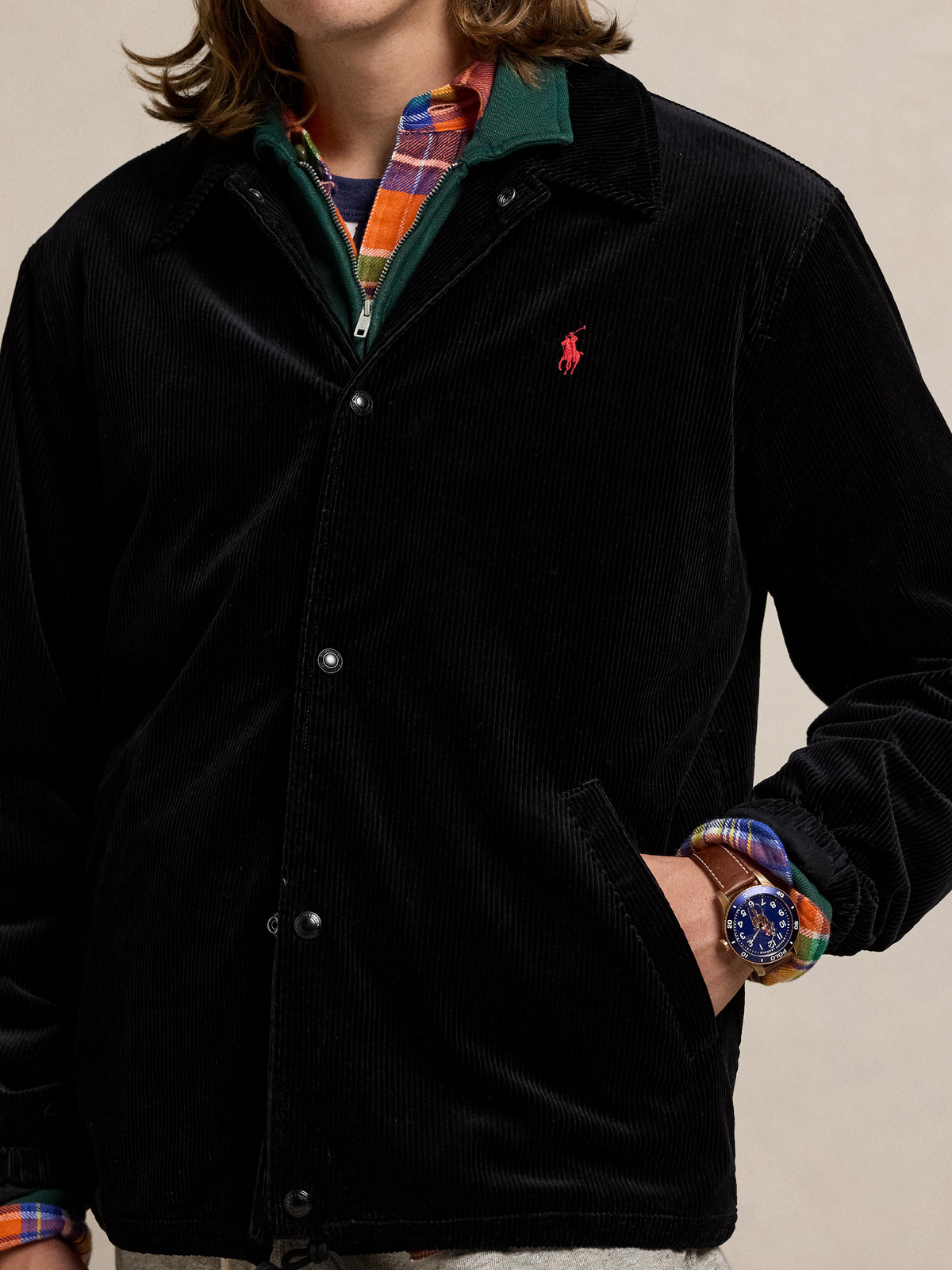 Polo Ralph Lauren Corduroy Coach Jacket | Polo Black