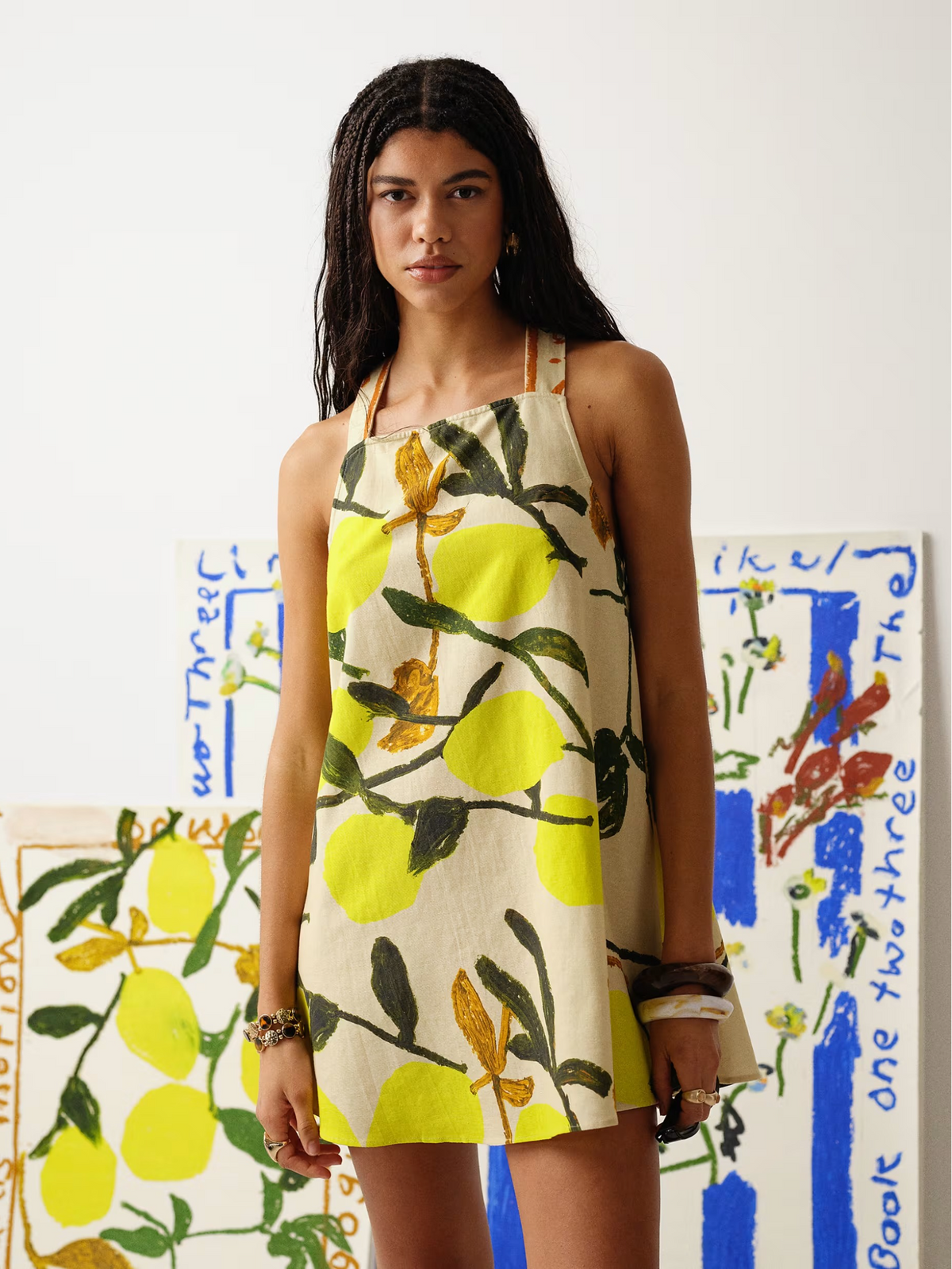 Topshop A-Line Mini Dress | Lemon Print