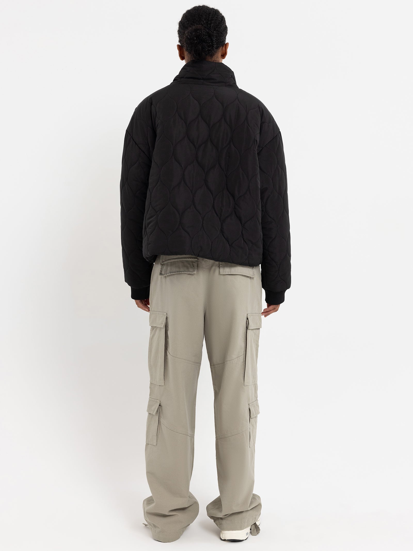 Graffiti Quilted Crop Puffer