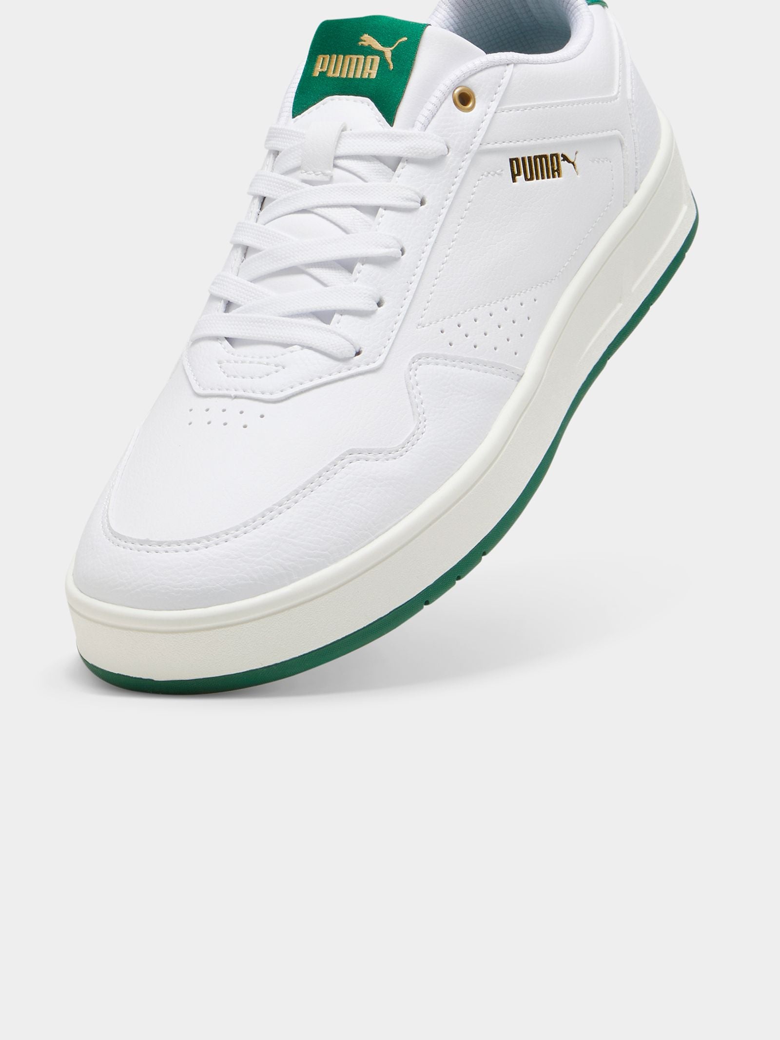 Puma Mens Court Classic Sneakers White Vine Gold - Main Image