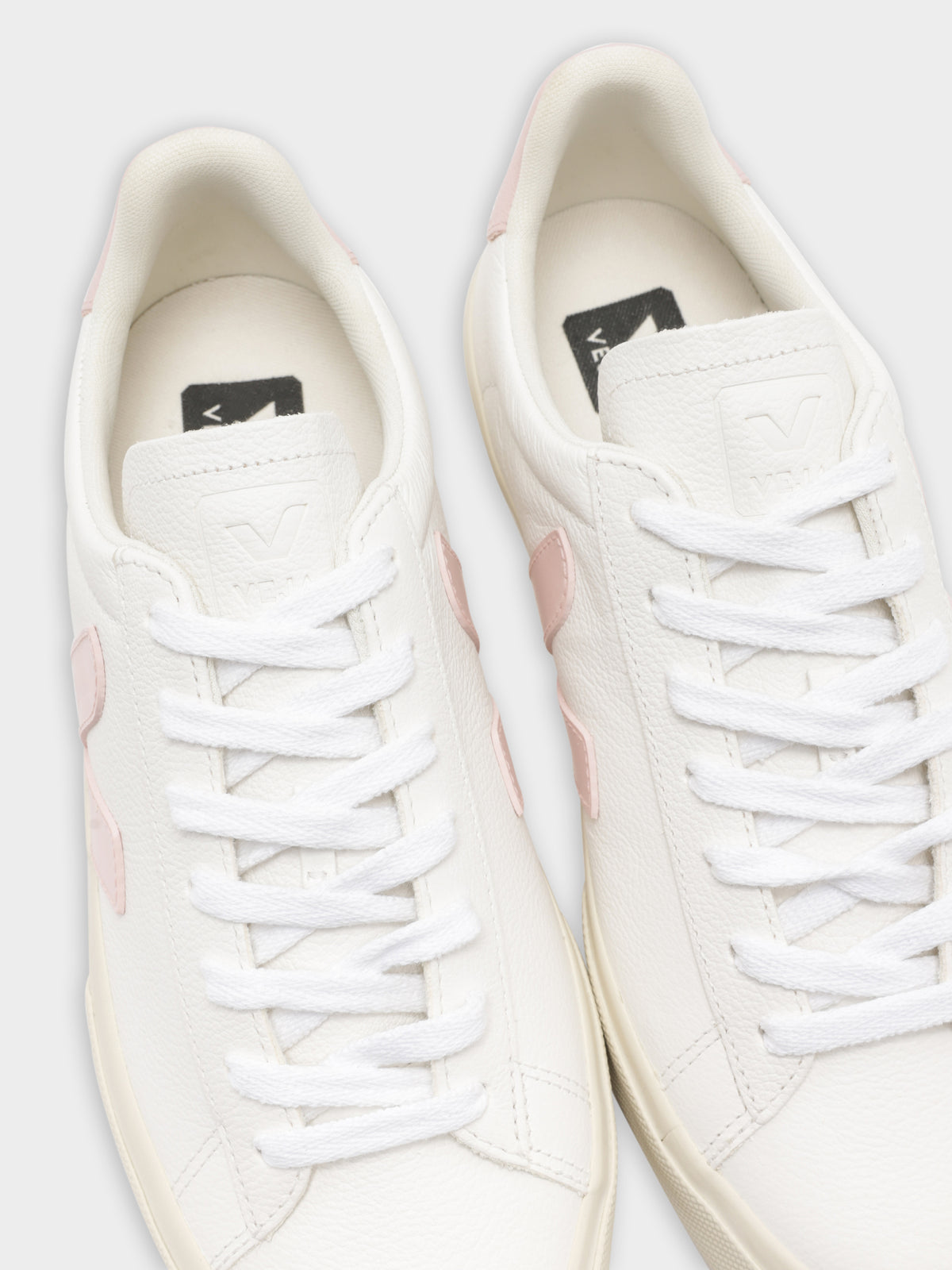 Womens Campo Leather Sneakers in White &amp; Pink