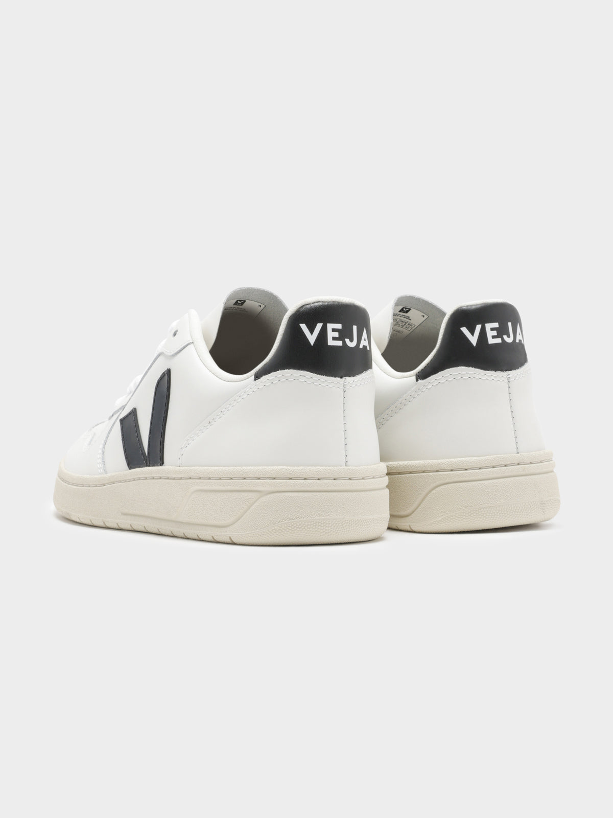 Unisex V-10 Leather Sneakers in White &amp; Black