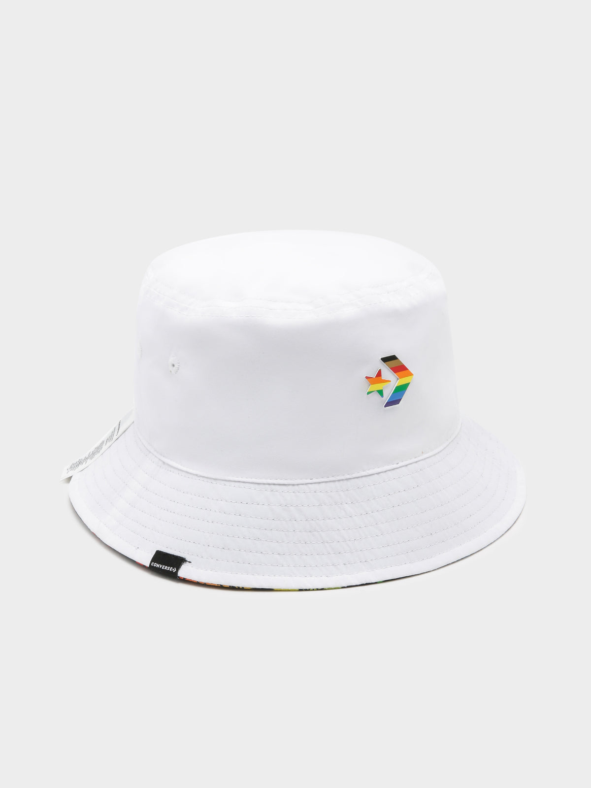 Pride Bandana Reversible Bucket Hat in White