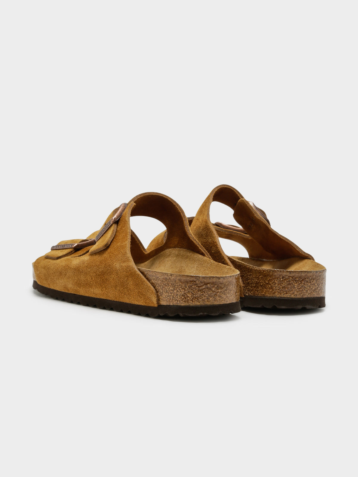 Unisex Arizona Two-Strap Narrow Sandals in Mink Brown