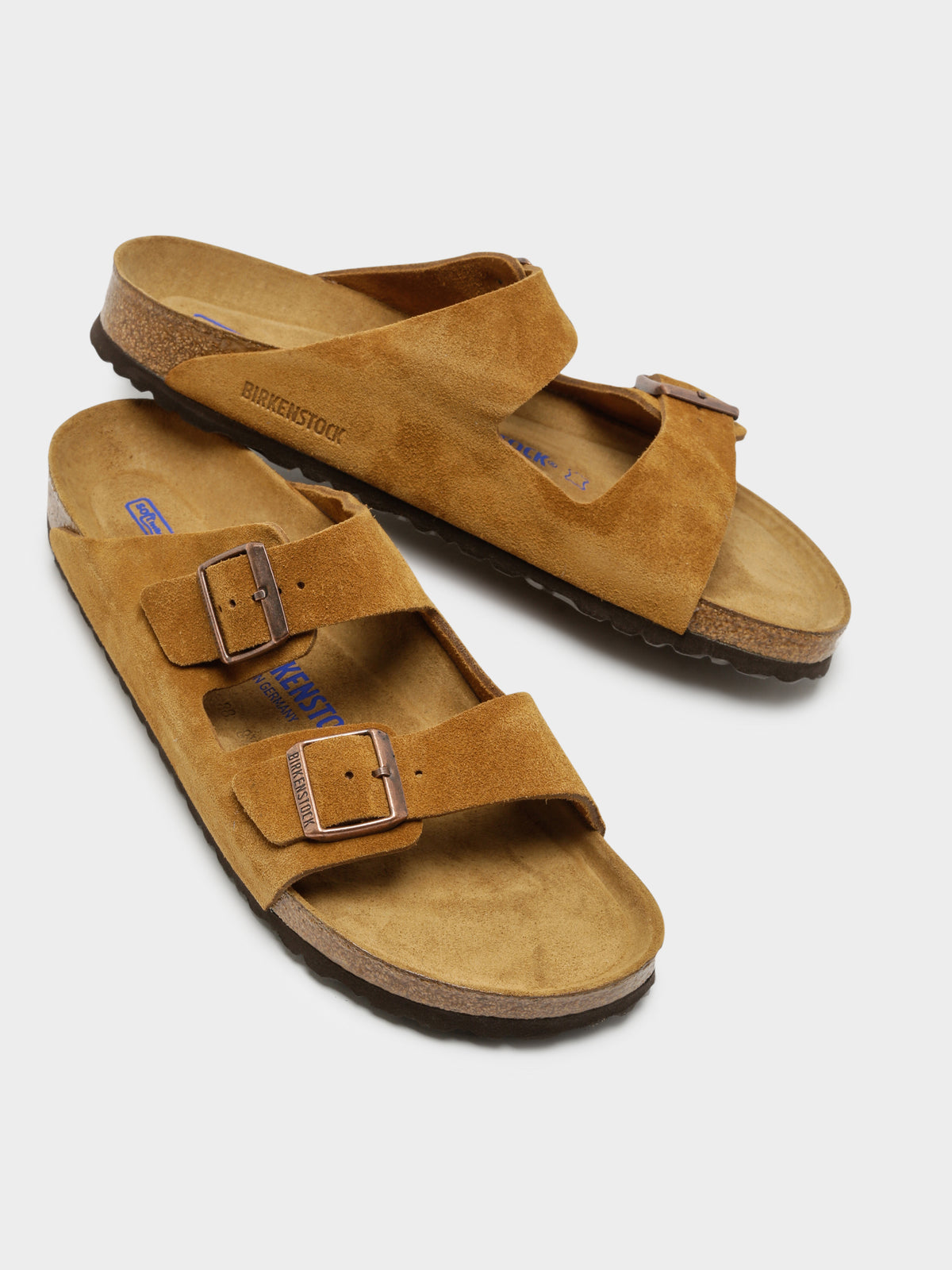 Unisex Arizona Two-Strap Narrow Sandals in Mink Brown
